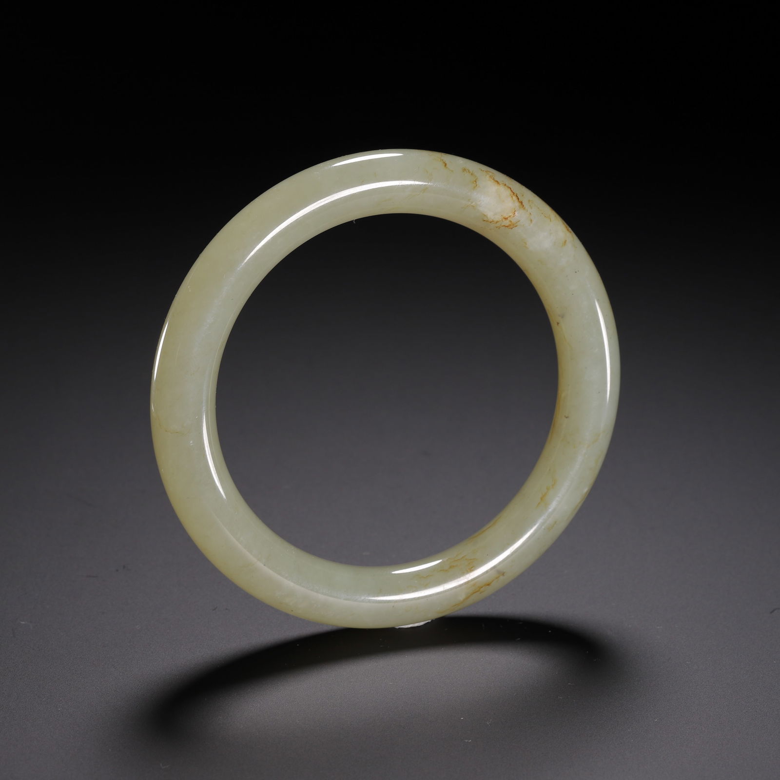 A WHITE JADE BANGLE - 7