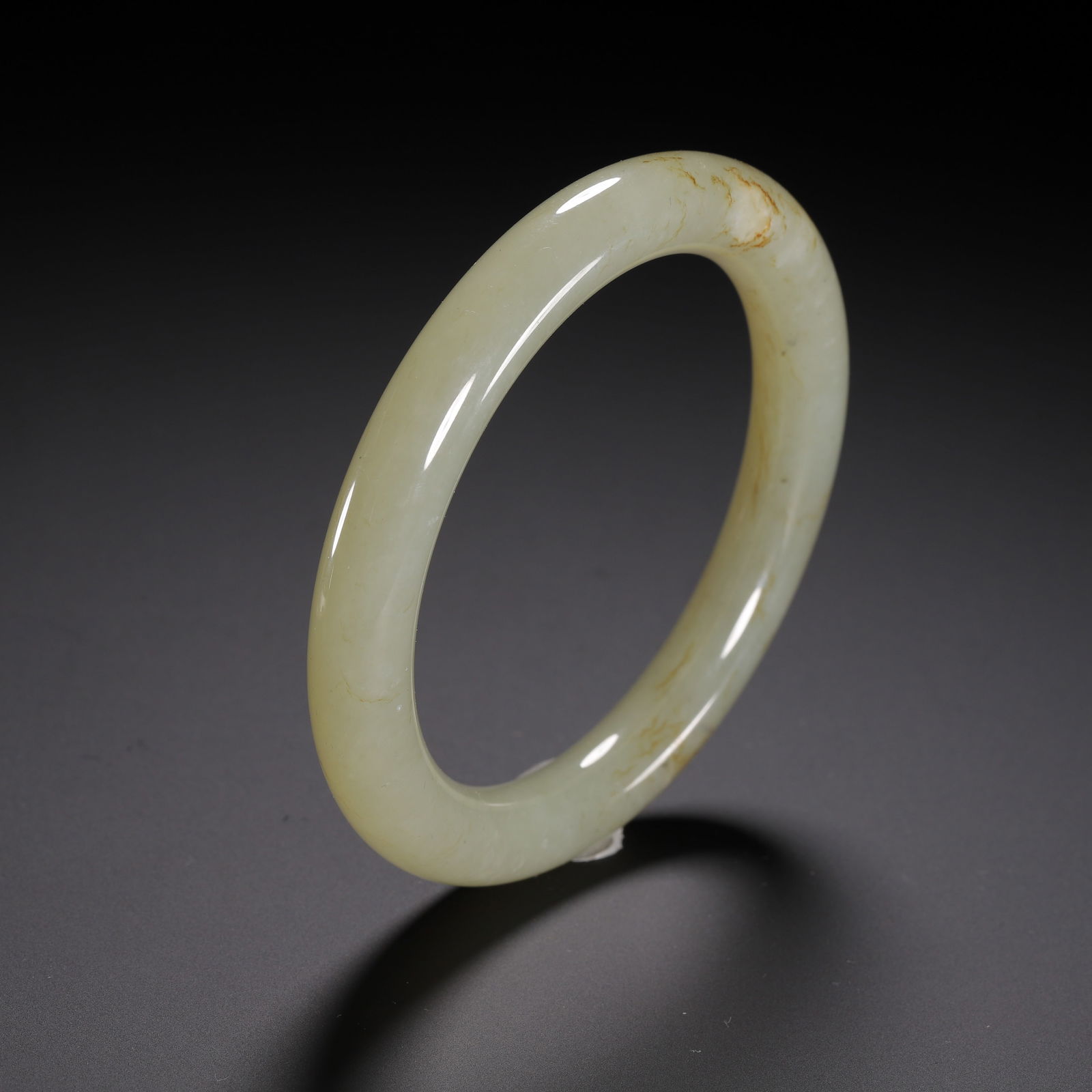 A WHITE JADE BANGLE - 9