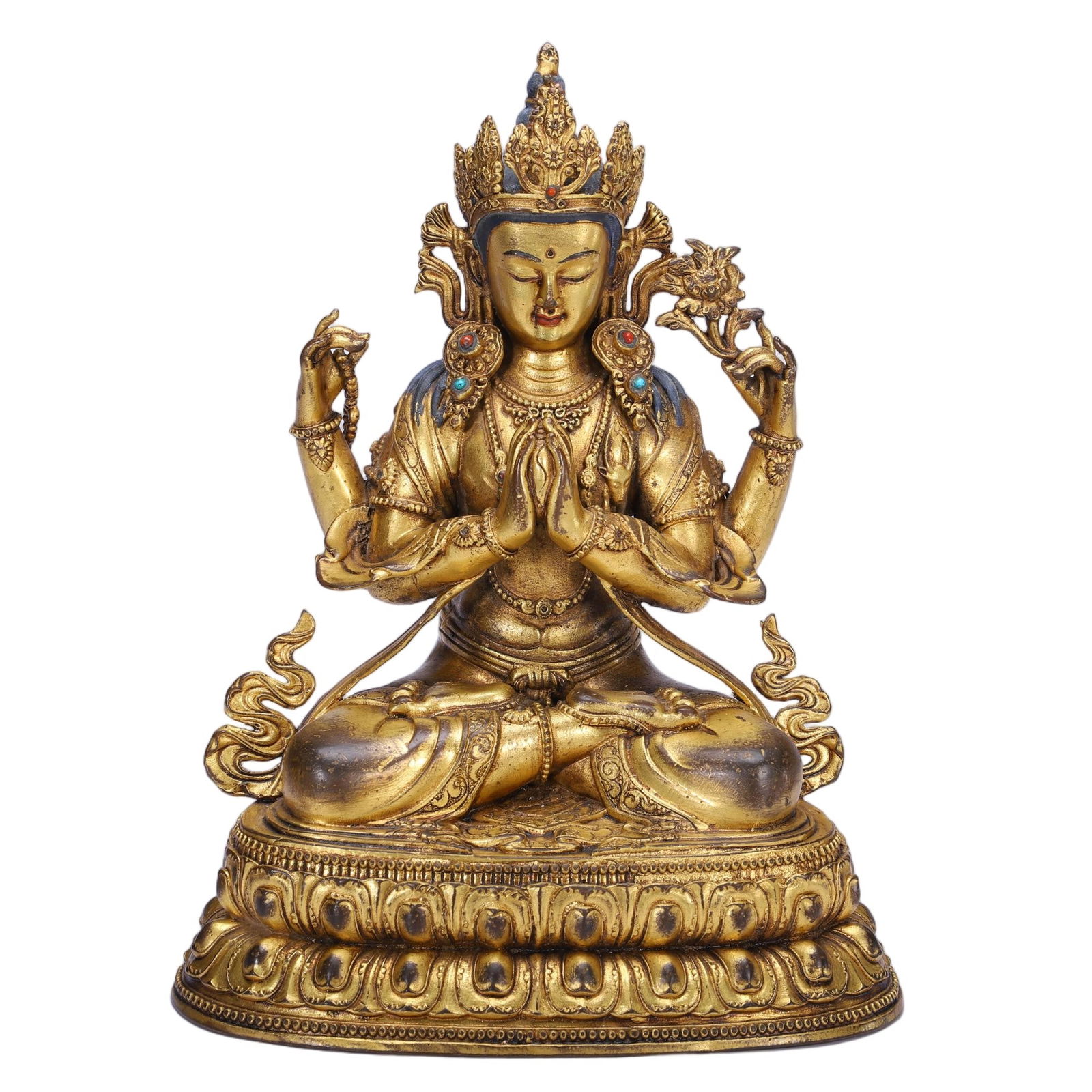 A BRONZE-GILT FIGURE OF AVALOKITESVARA (1 of 9)
