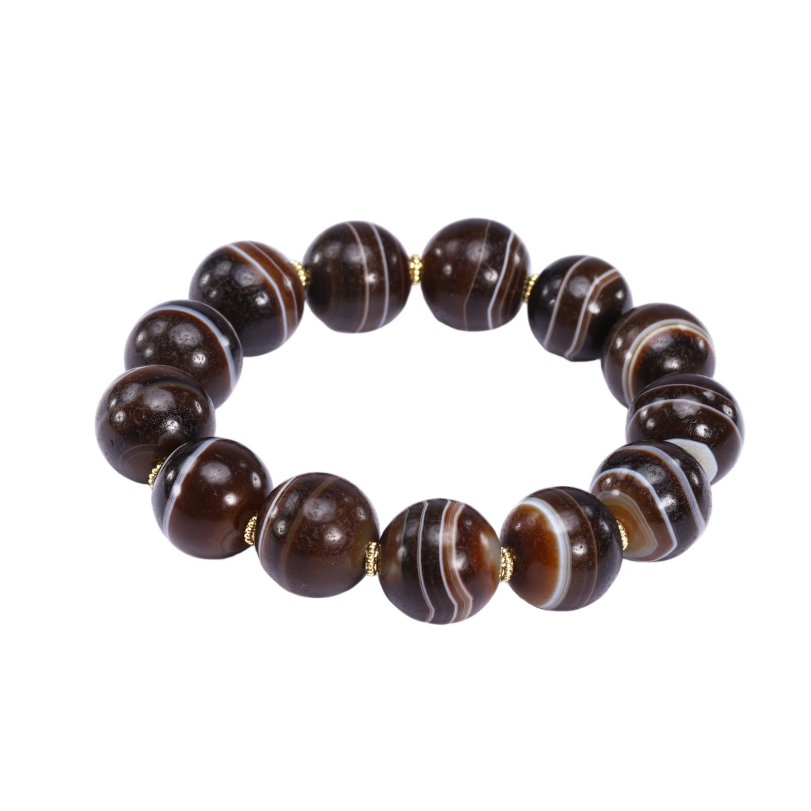 AN AGATE BEADED BRACELET (1 of 7)