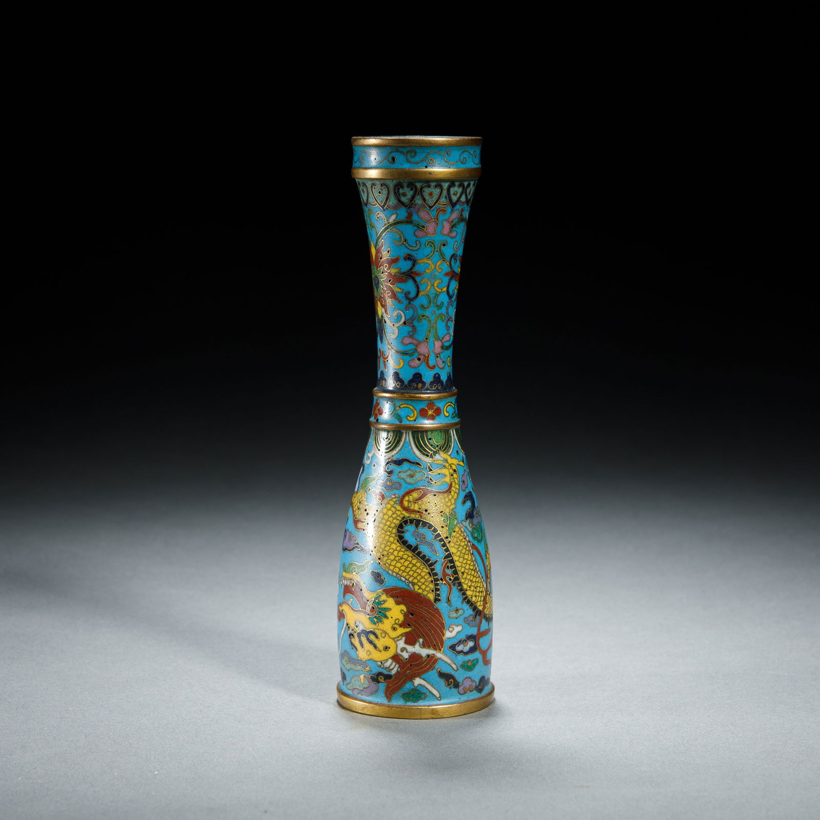 A CLOISONNE ENAMEL DRAGON BRUSH HANDLE (1 of 5)