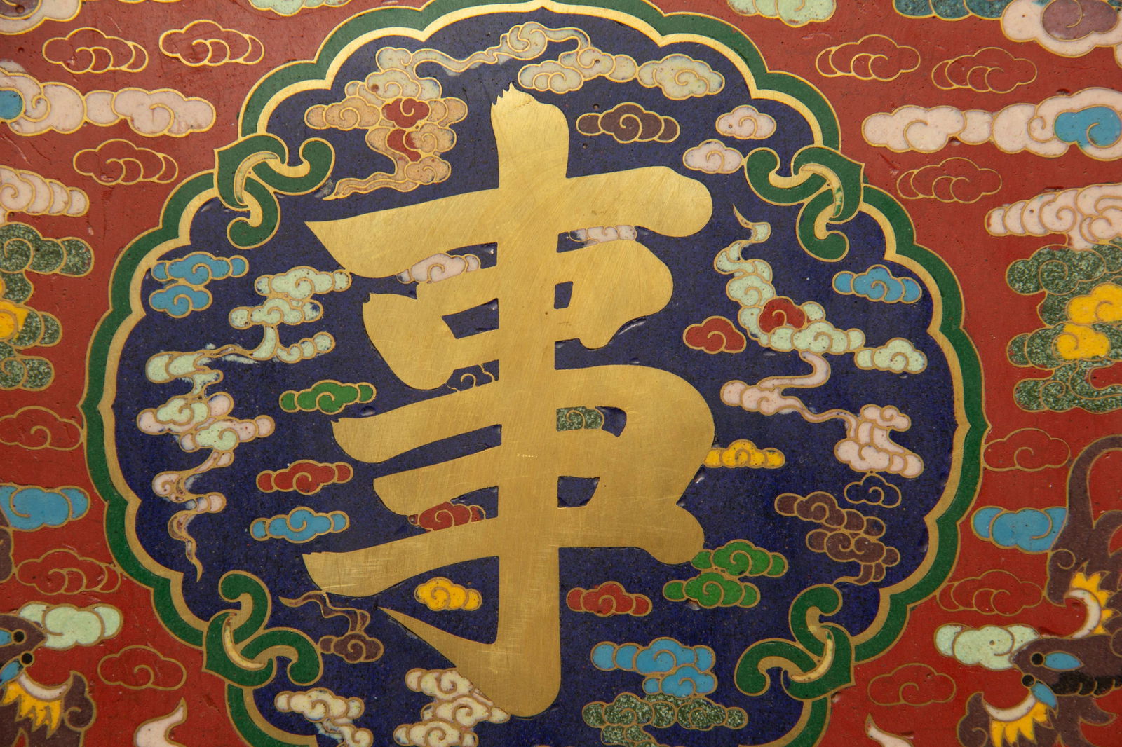 PAIR FINE CLOISONNE ENAMEL HANGING PANELS - 6