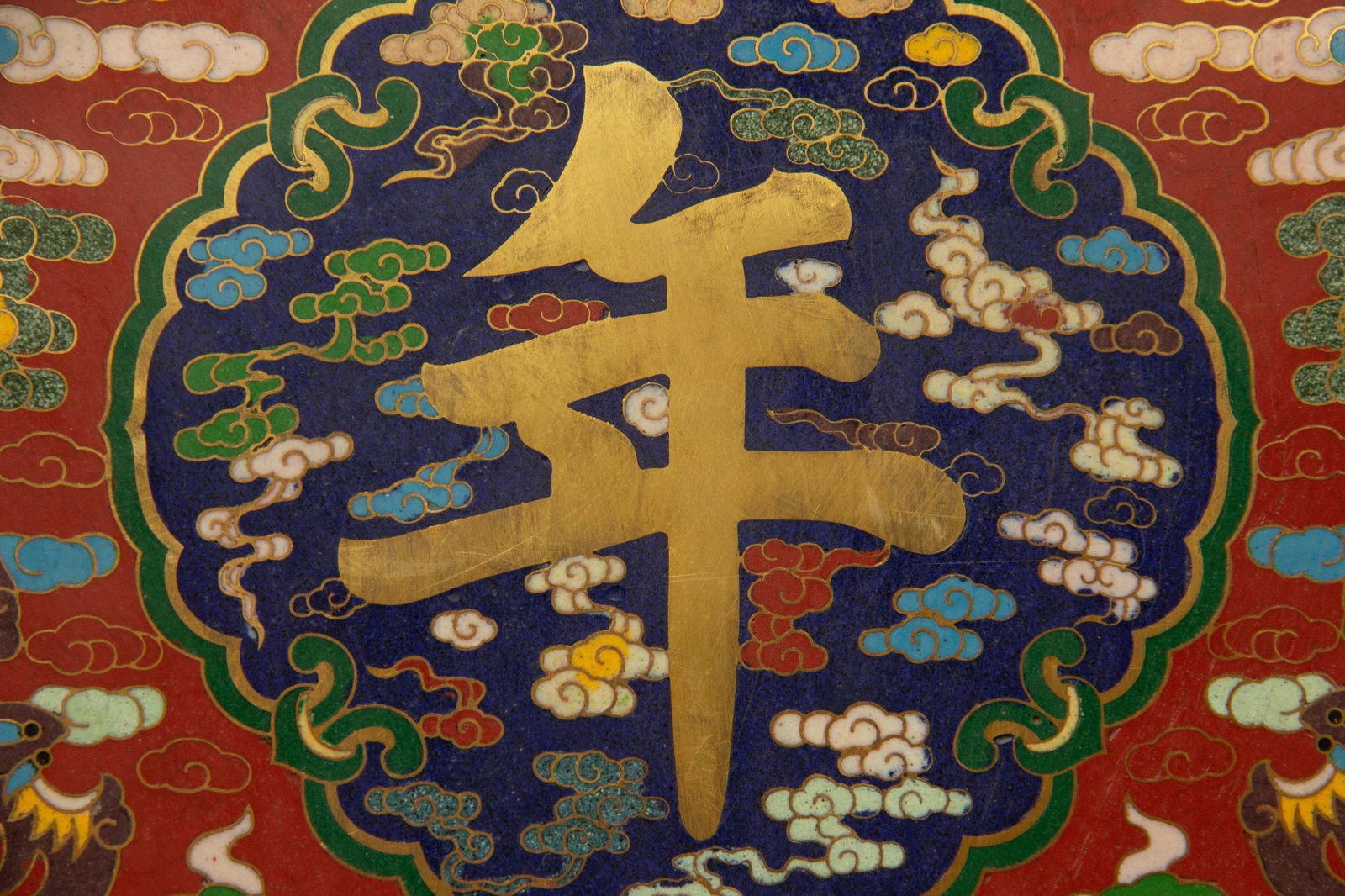 PAIR FINE CLOISONNE ENAMEL HANGING PANELS - 7