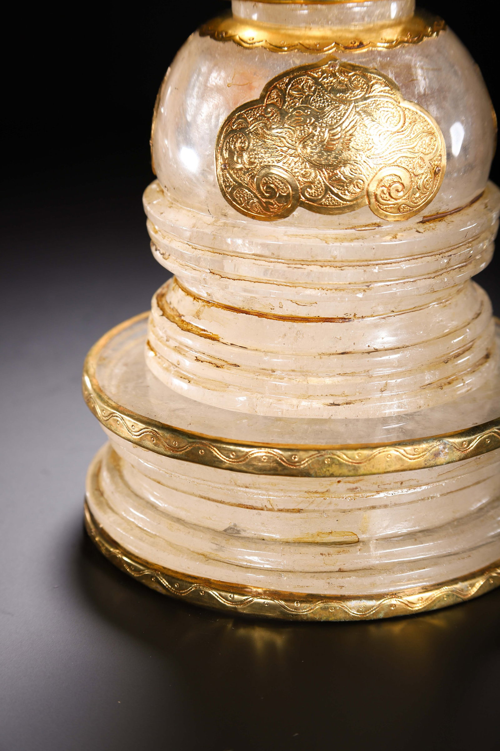 A CARVED ROCK CRYSTAL STUPA - 6