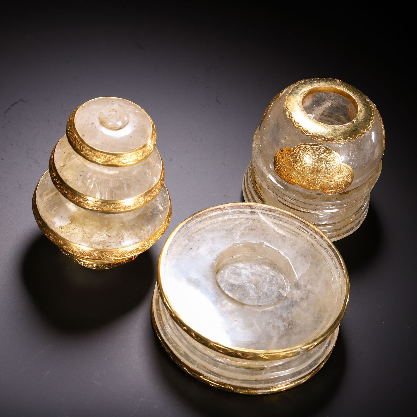 A CARVED ROCK CRYSTAL STUPA - 7