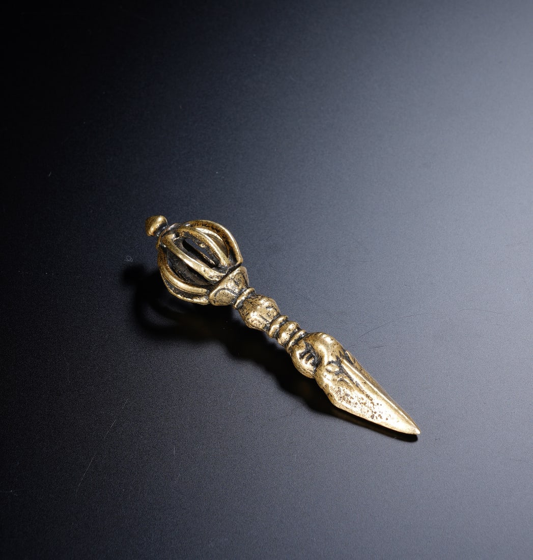 A TIBETAN BRONZE PHURBA (1 of 9)