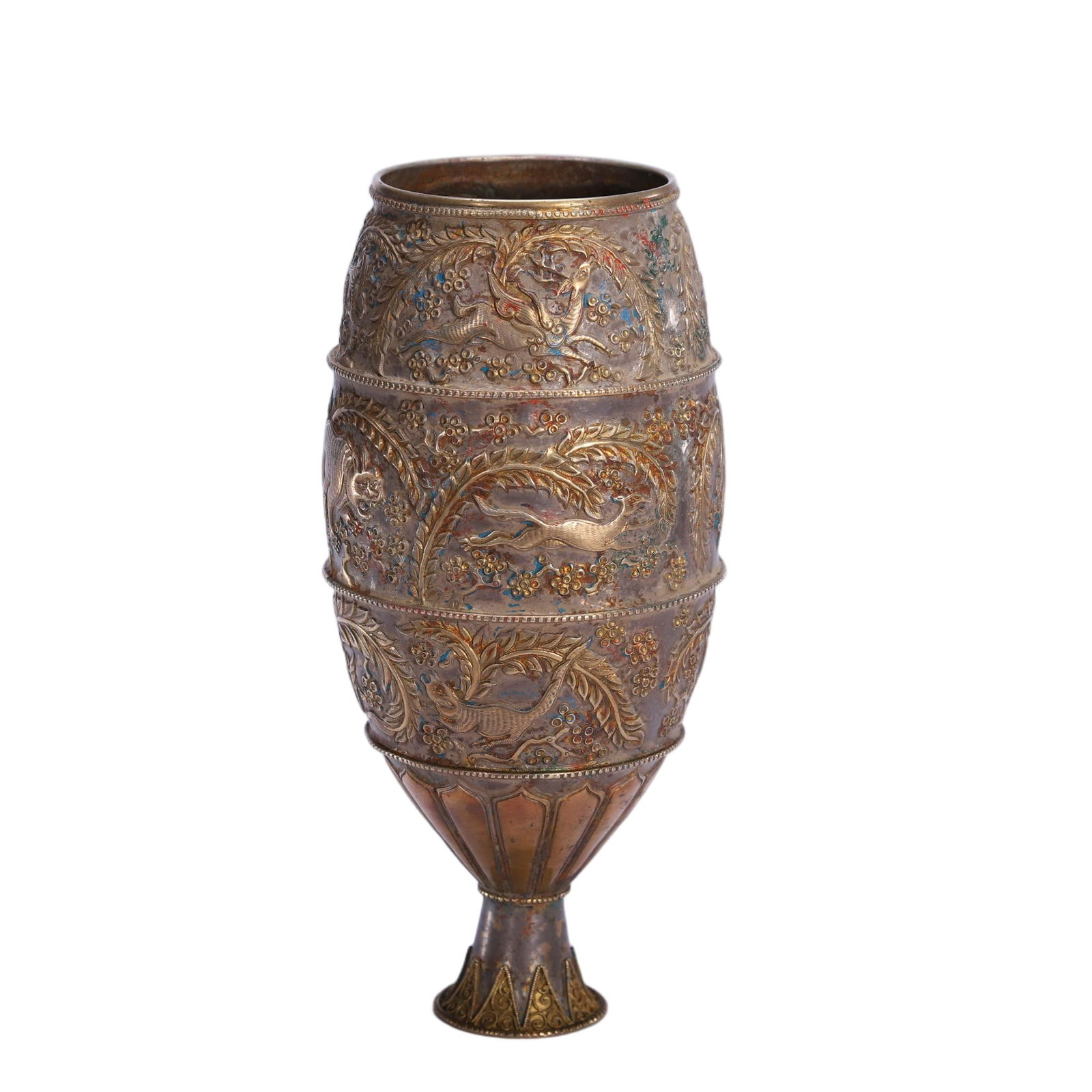 A SILVER PARTLY GILT PHOENIX CUP (1 of 9)