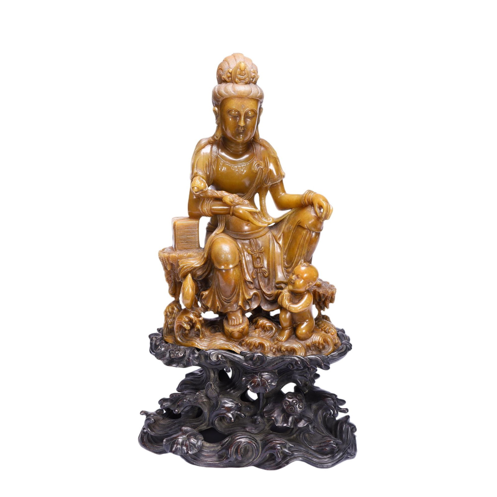 A Chinese Shoushan Stone Guanyin Carving (1 of 9)
