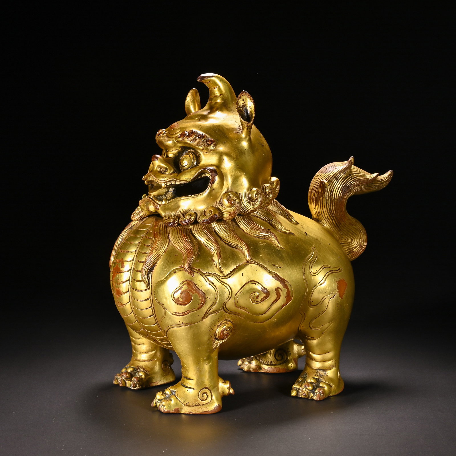 A Chinese Gilt-Bronze Mythical Beast Censer (1 of 8)