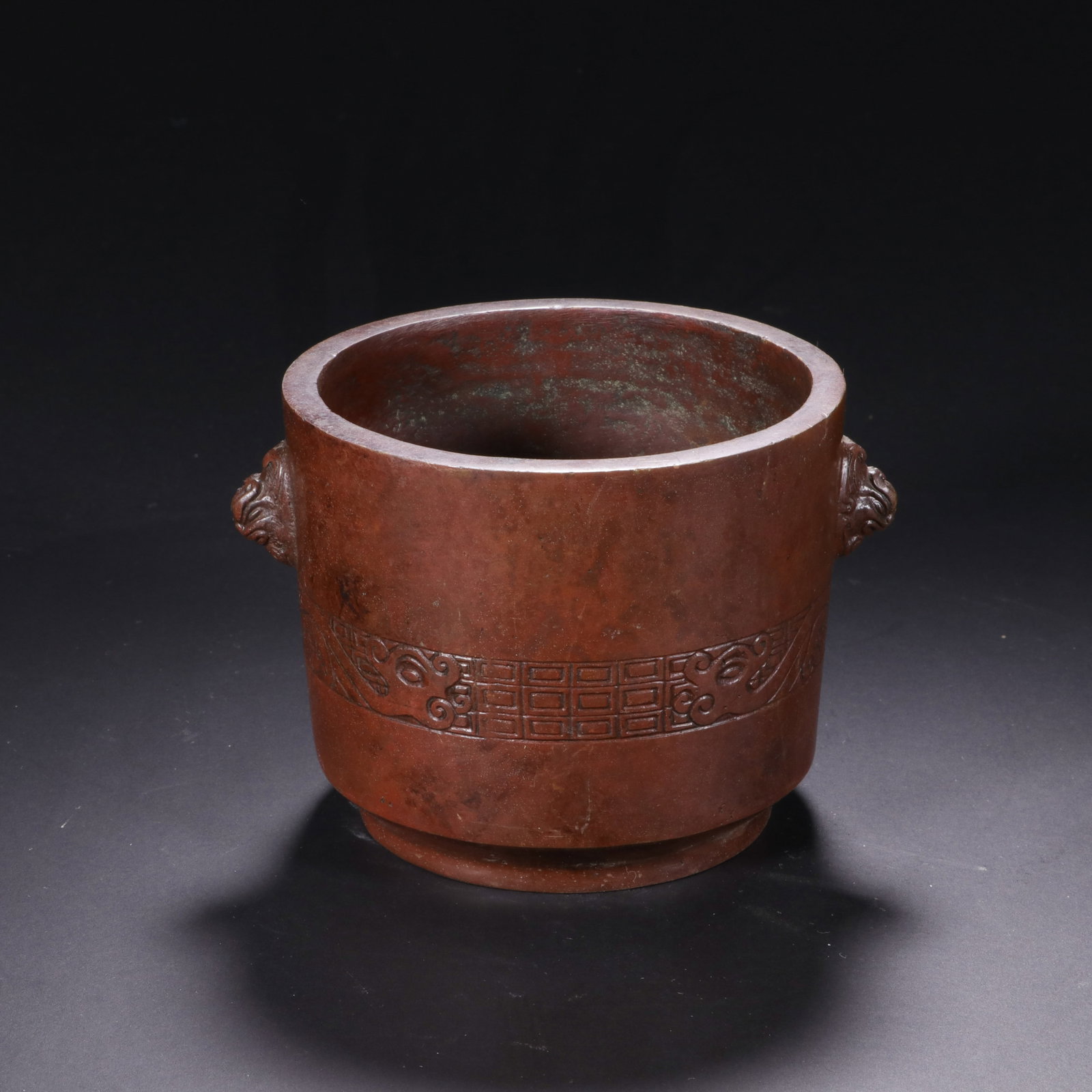 A Chinese Bronze Censer with Mythical Beast Handles (1 of 6)