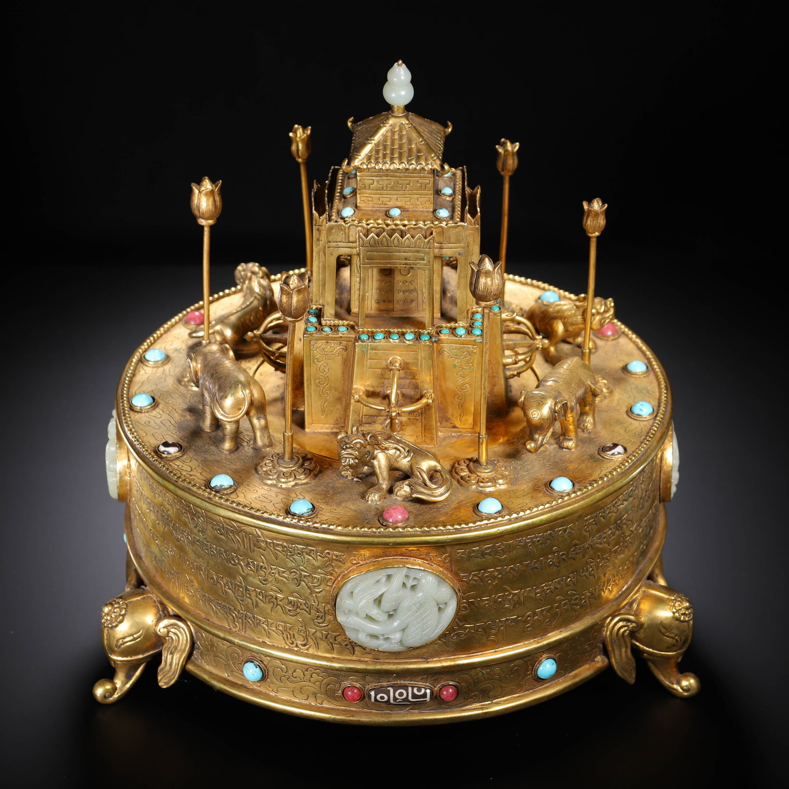 Chinese Gilt Bronze Mandala with Inlay (1 of 9)