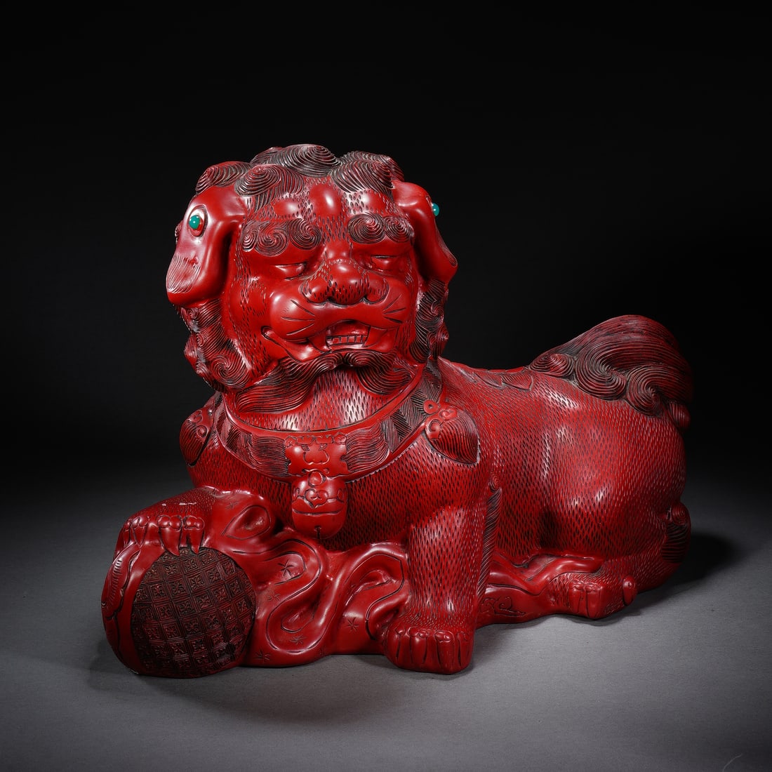 Chinese Cinnabar Lacquer Lion Ornament (1 of 7)