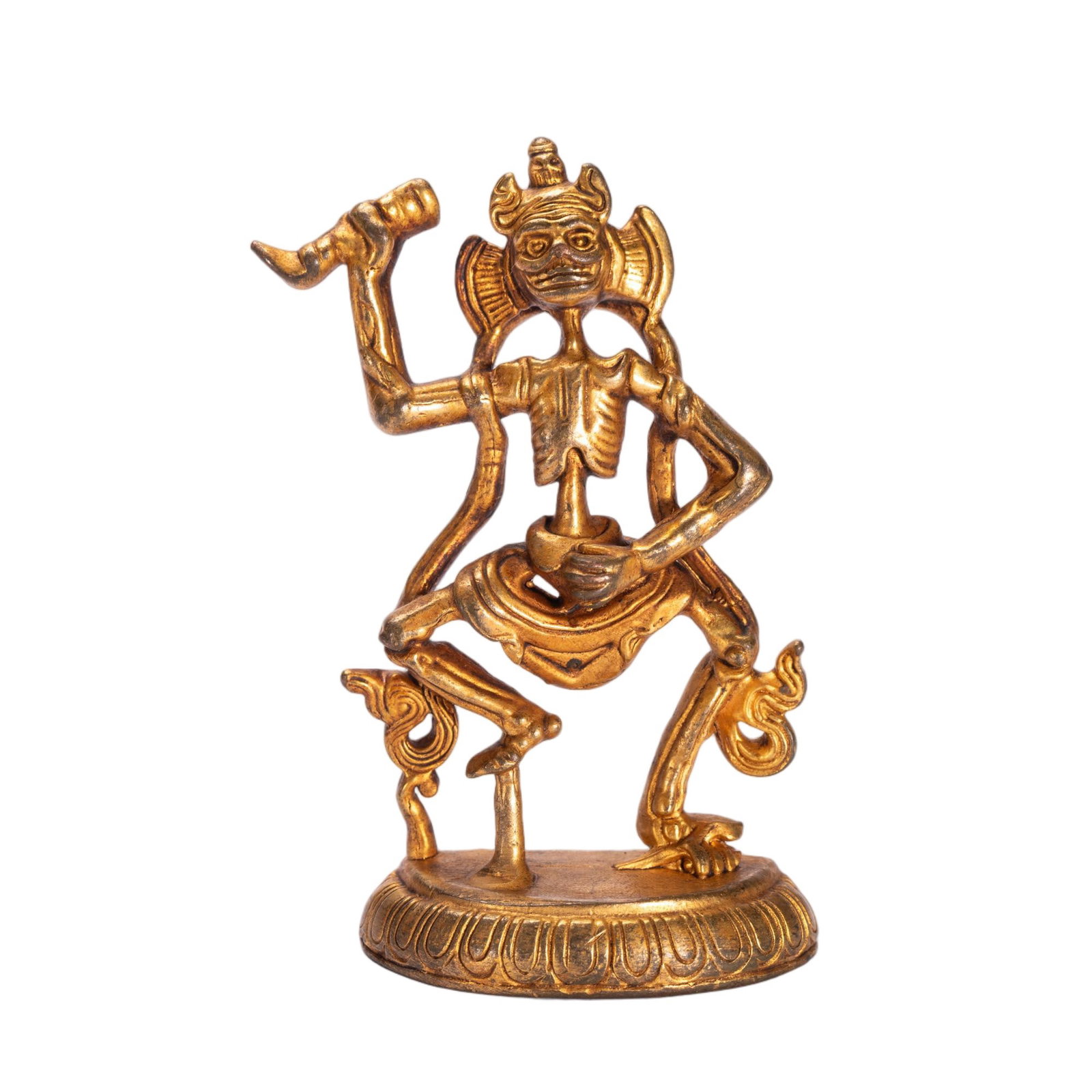 A Chinese Gilt Bronze Citipati Figure (1 of 7)