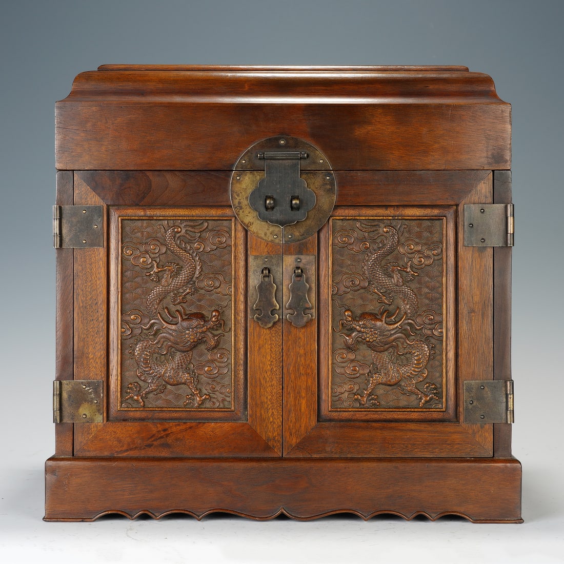 Chinese Nanmu Wood Dragon Scholar?s Cabinet (1 of 10)