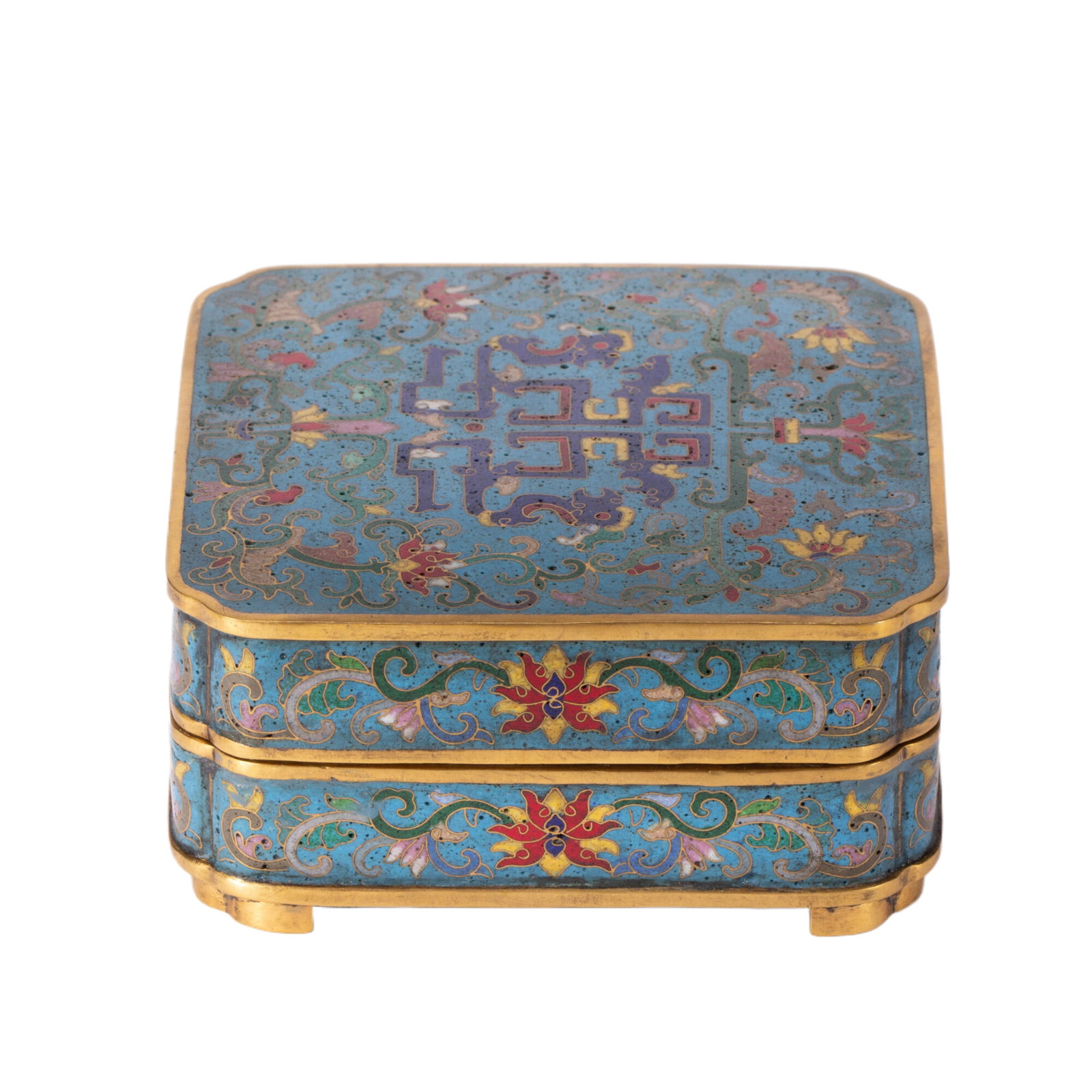 Chinese Cloisonne Enamel Square Box (1 of 9)