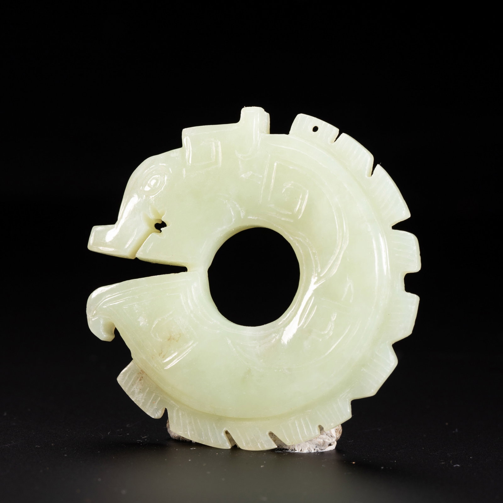 A Chinese Hetian Jade Dragon Xuanji Pendant (1 of 7)