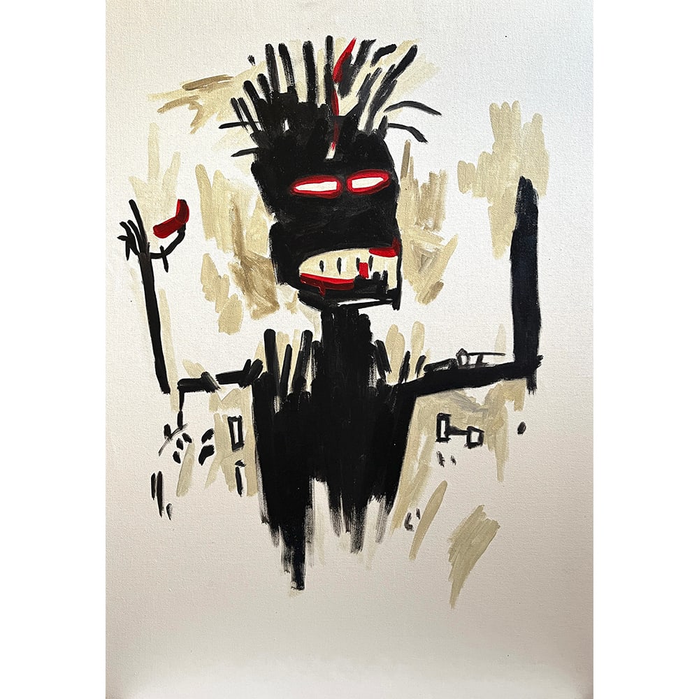 SELF-PORTRAIT SIGNED JEAN-MICHEL BASQUIAT: SELF-PORTRAIT SIGNED JEAN-MICHEL BASQUIAT Acrylic on canvas. indistinctly signed and dated '88' (on the reverse). Painted in the final year of his life, Self-Portrait is a vivid climax to Jean-Michel