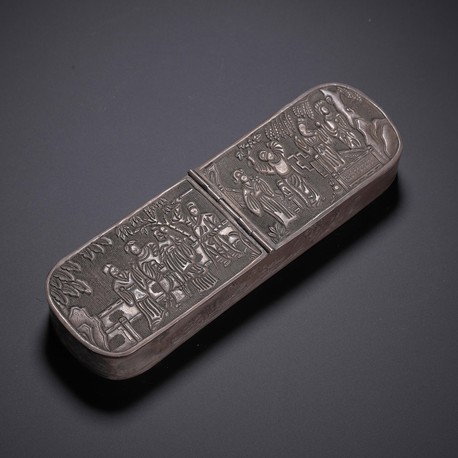 Chinese Silver Repoussé Figural Box (1 of 9)