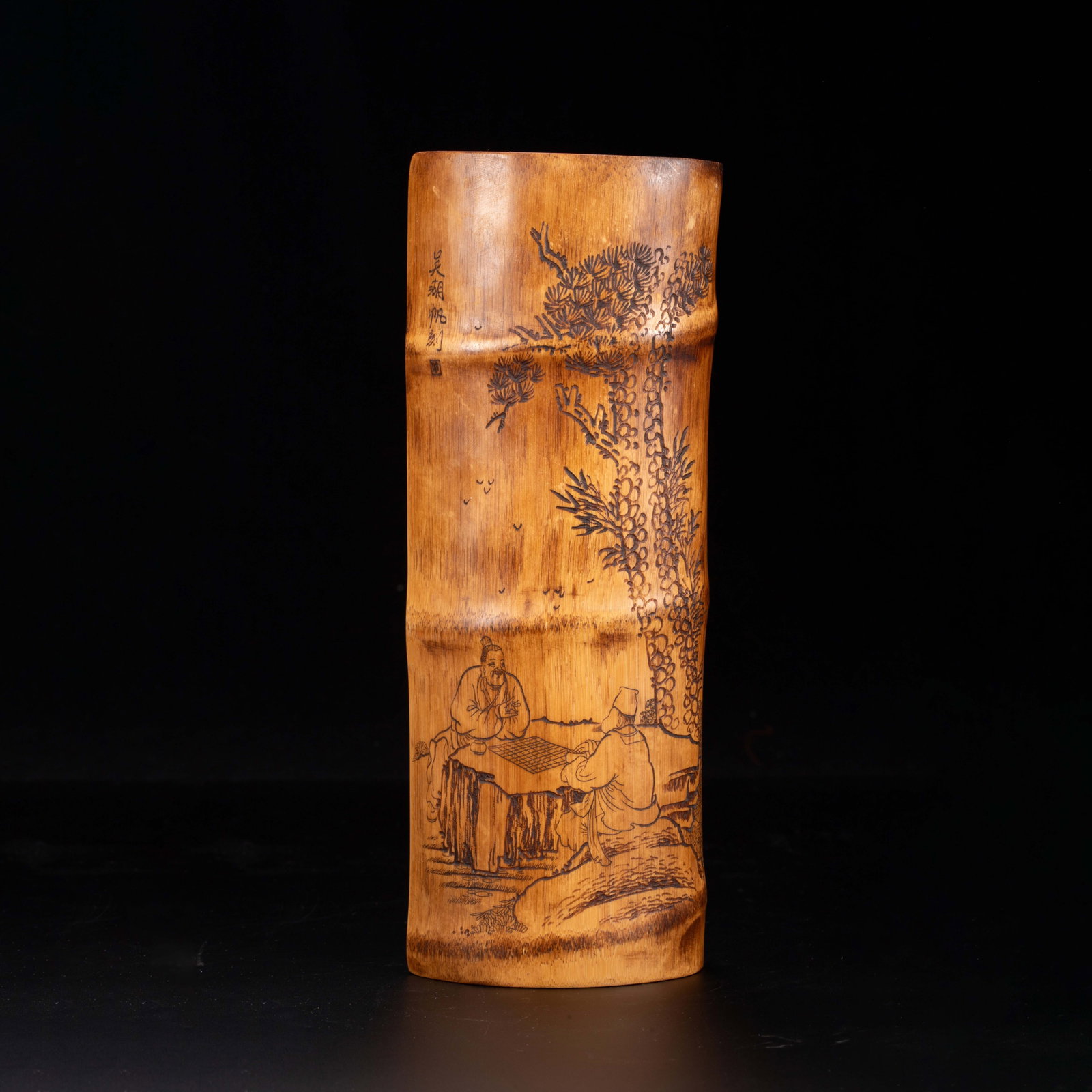 Chinese Carved Bamboo Wrist Rest with Scholar Scene (1 of 8)