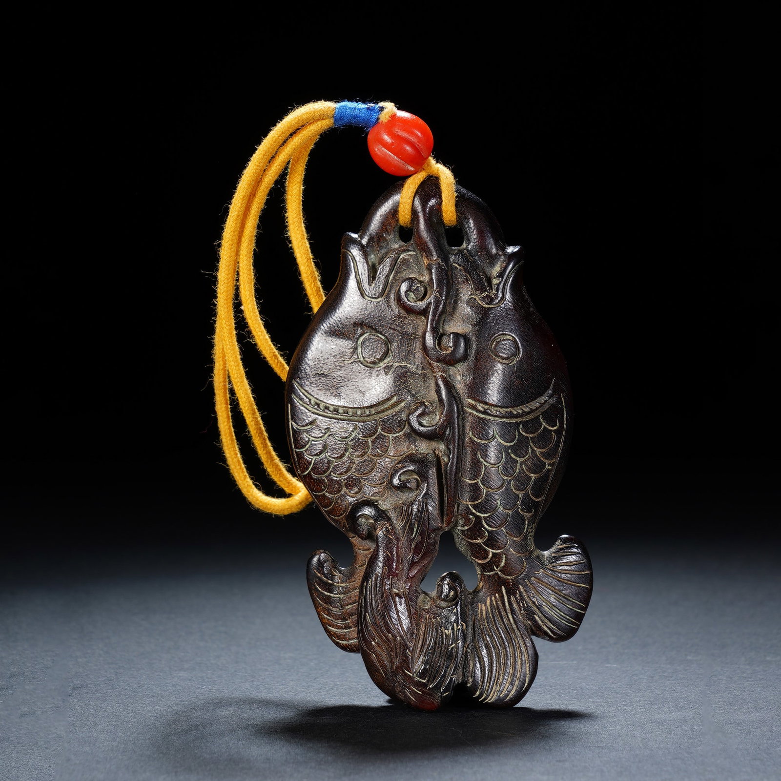 Chinese Agarwood Twin Fish Pendant (1 of 5)