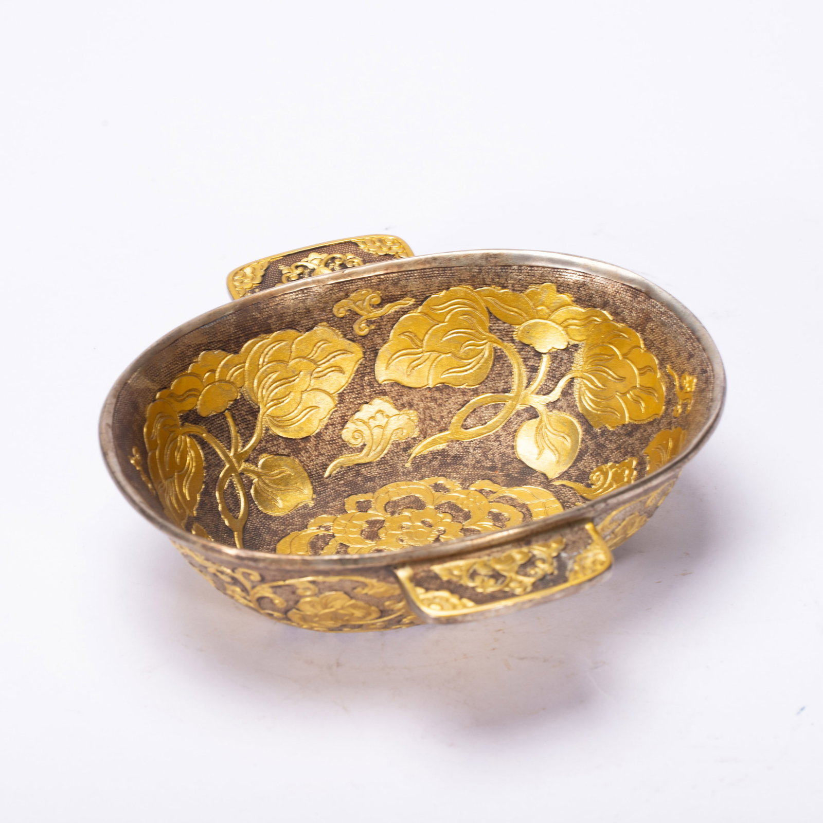 Chinese Gilt Silver Cup with Lotus and Floral Motifs (1 of 10)