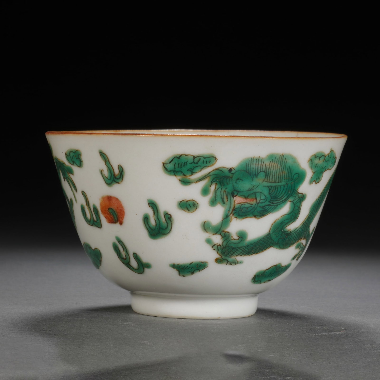 Chinese Green-Enameled Dragon Cup (1 of 7)