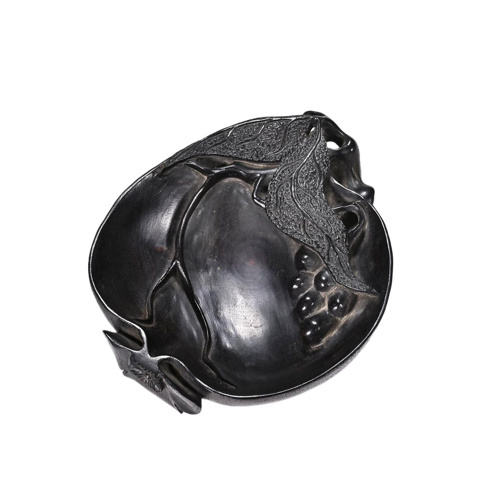A Chinese Zitan Wood Peach-Form Brush Washer (1 of 8)