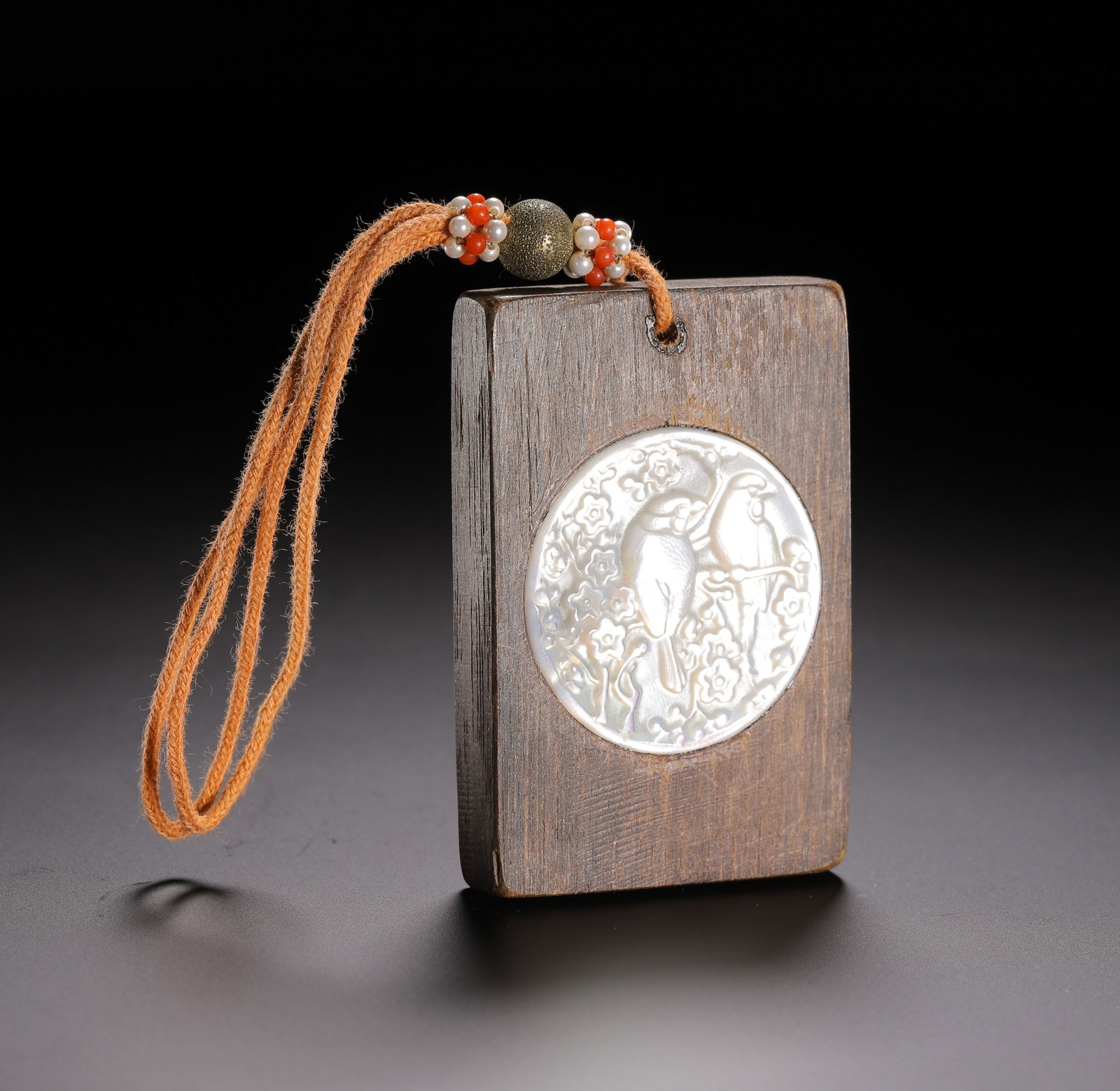 A Chinese Chenxiang Wood Mother-of-Pearl Plaque (1 of 9)