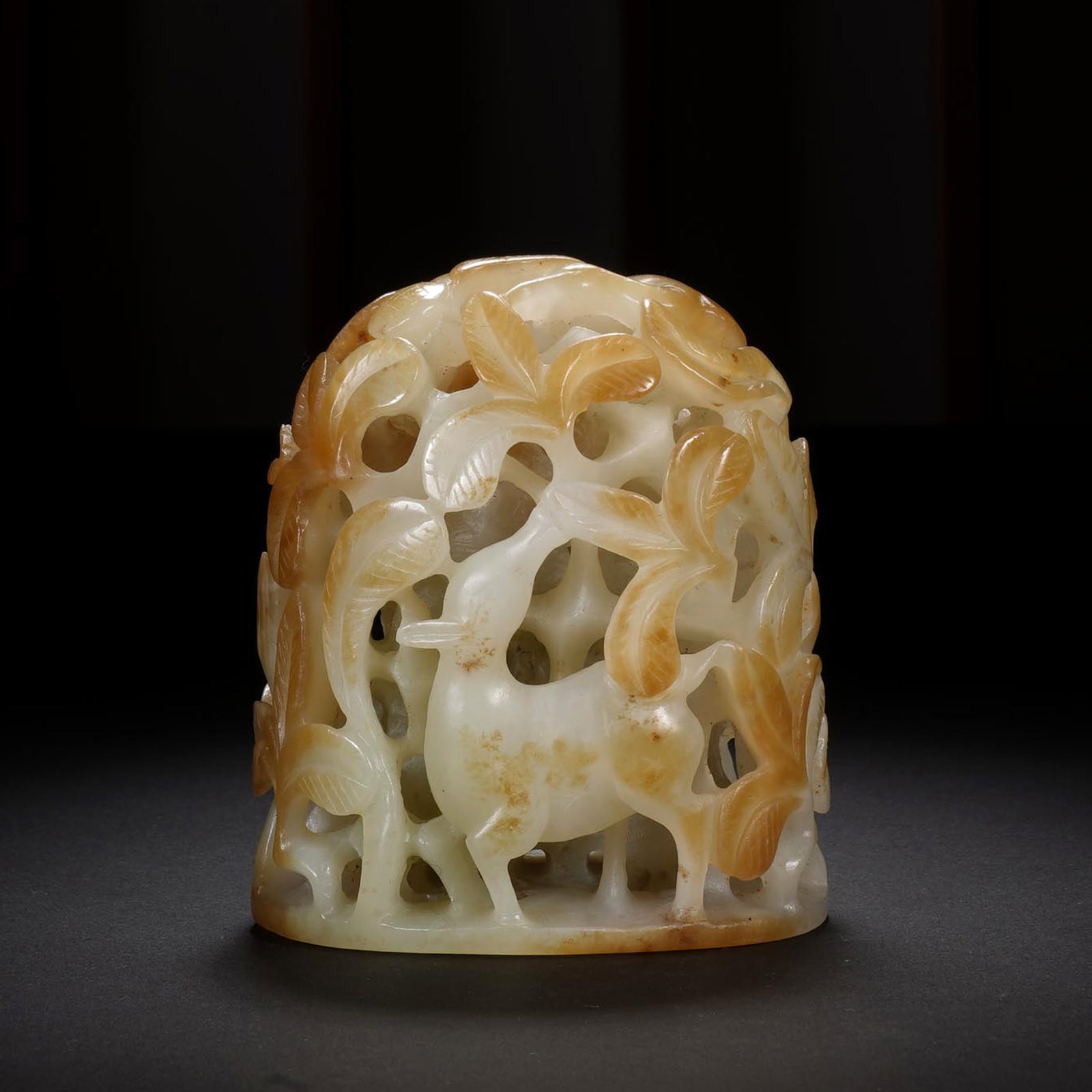 Chinese Hetian White Jade Russet-Skin Openwork Finial (1 of 6)