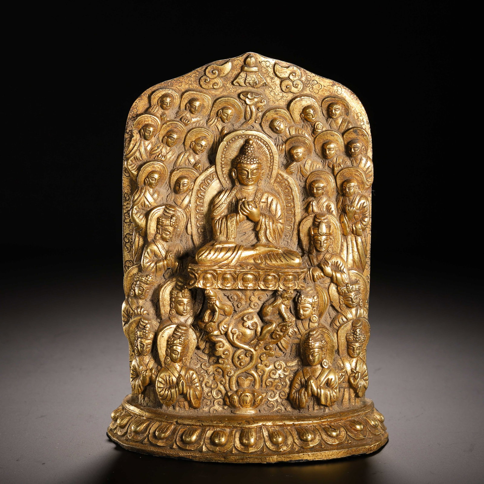A Chinese Gilt Bronze Buddhist Plaque (1 of 9)