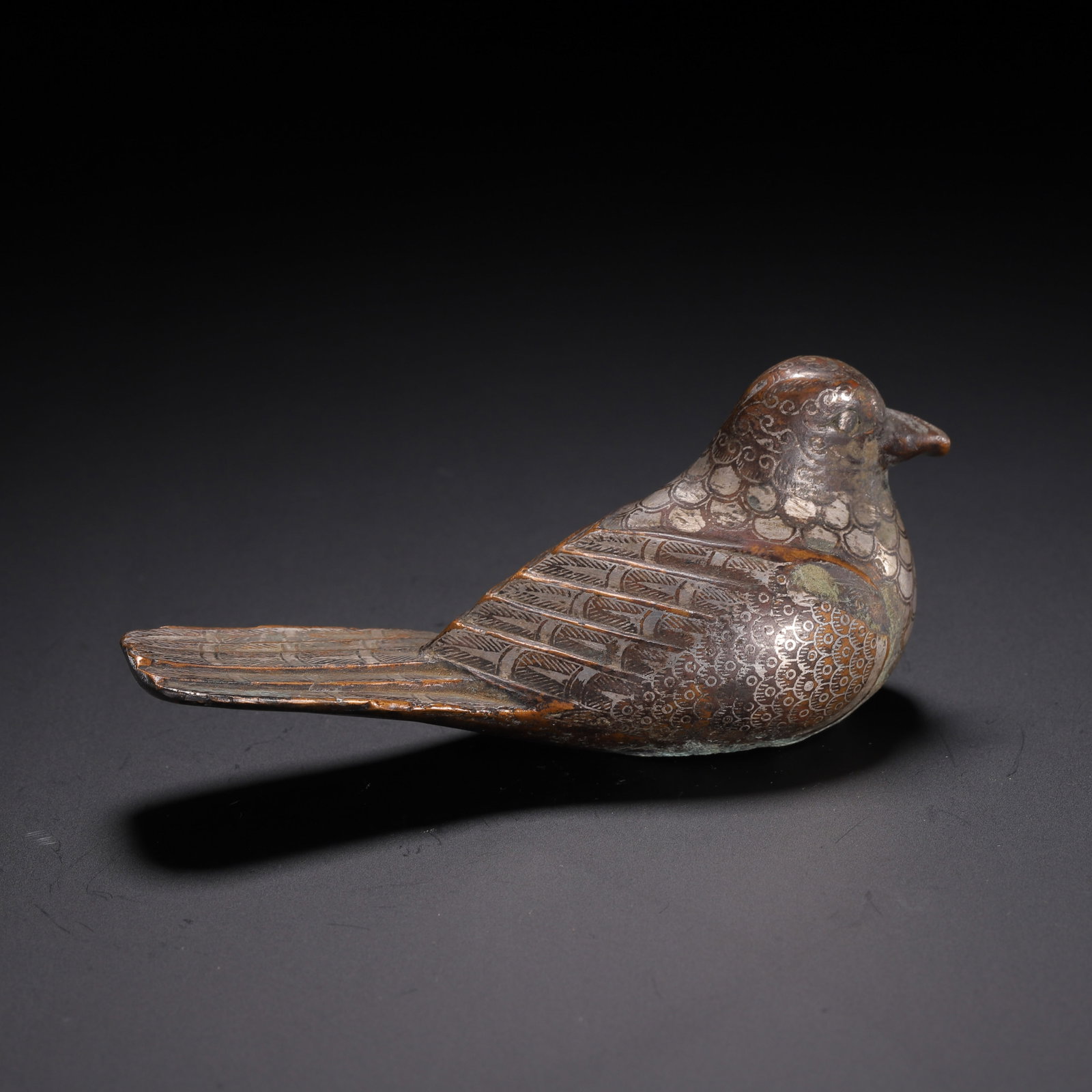 Chinese Silver-Inlaid Bronze Bird Ornament (1 of 9)
