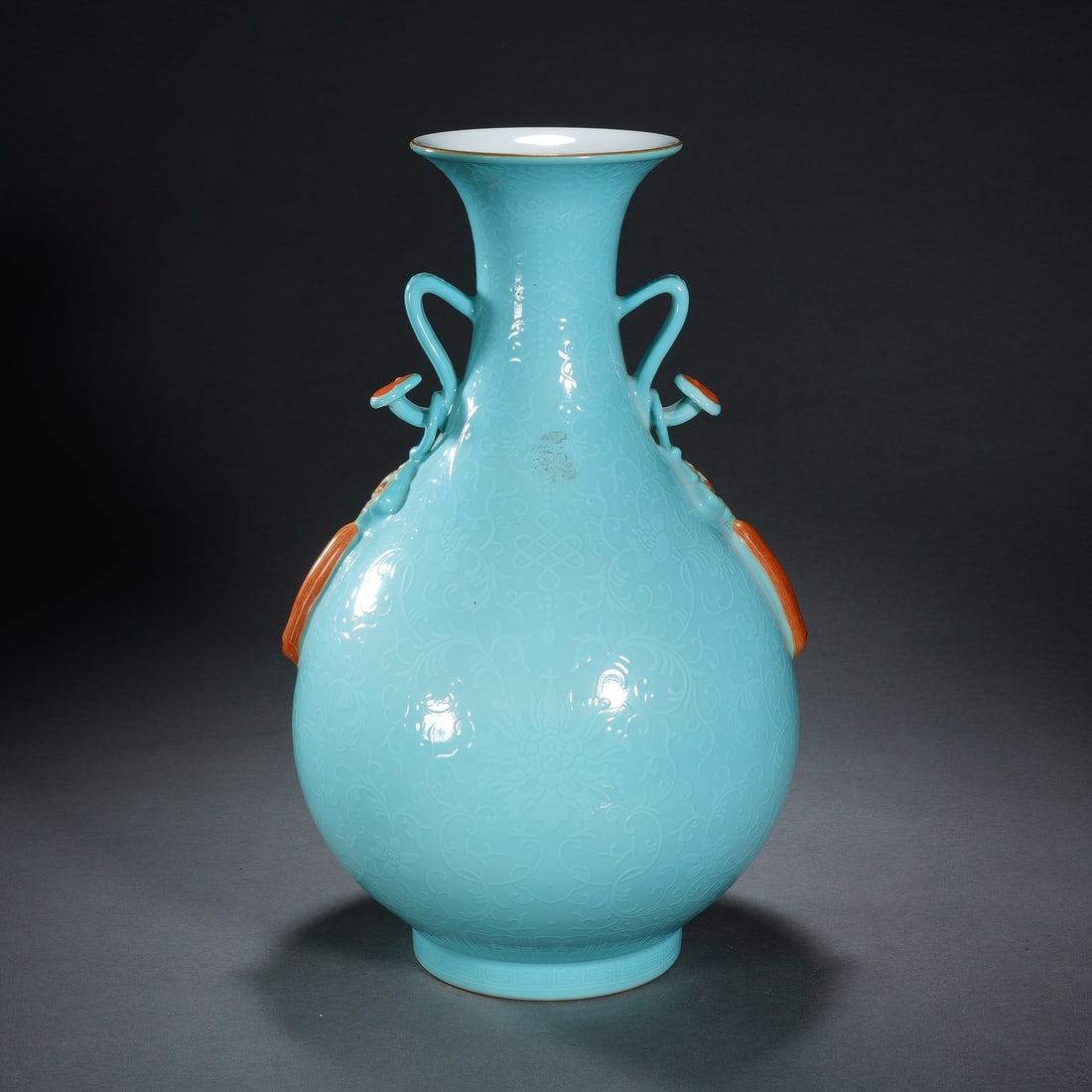 Chinese Turquoise-Glazed Ruyi-Handled Vase (1 of 8)