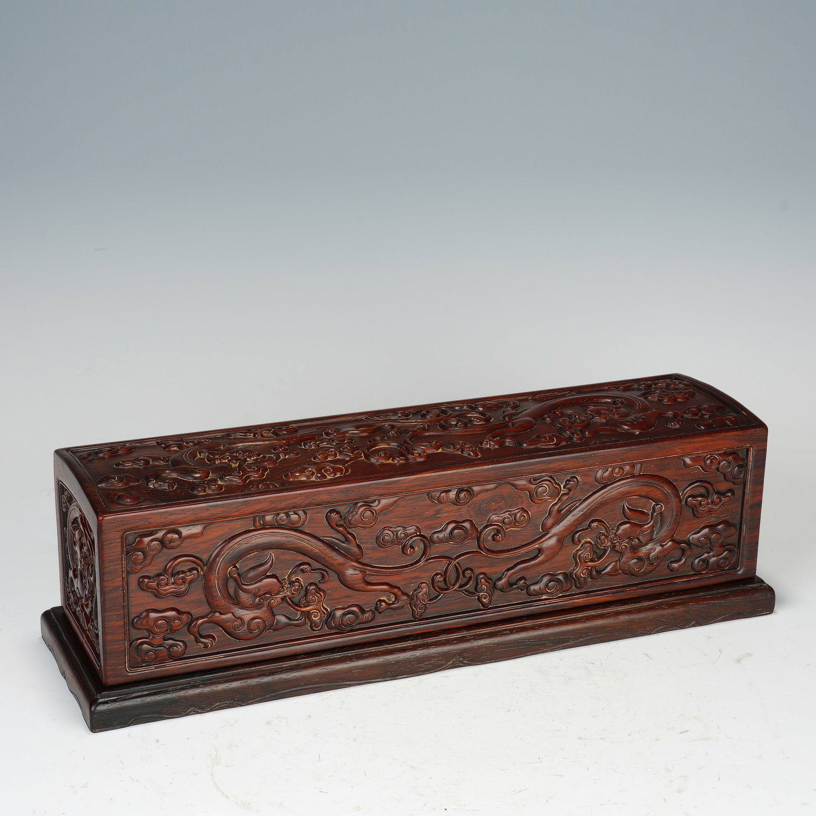 Chinese Huanghuali Wood Dragon Scroll Box (1 of 11)