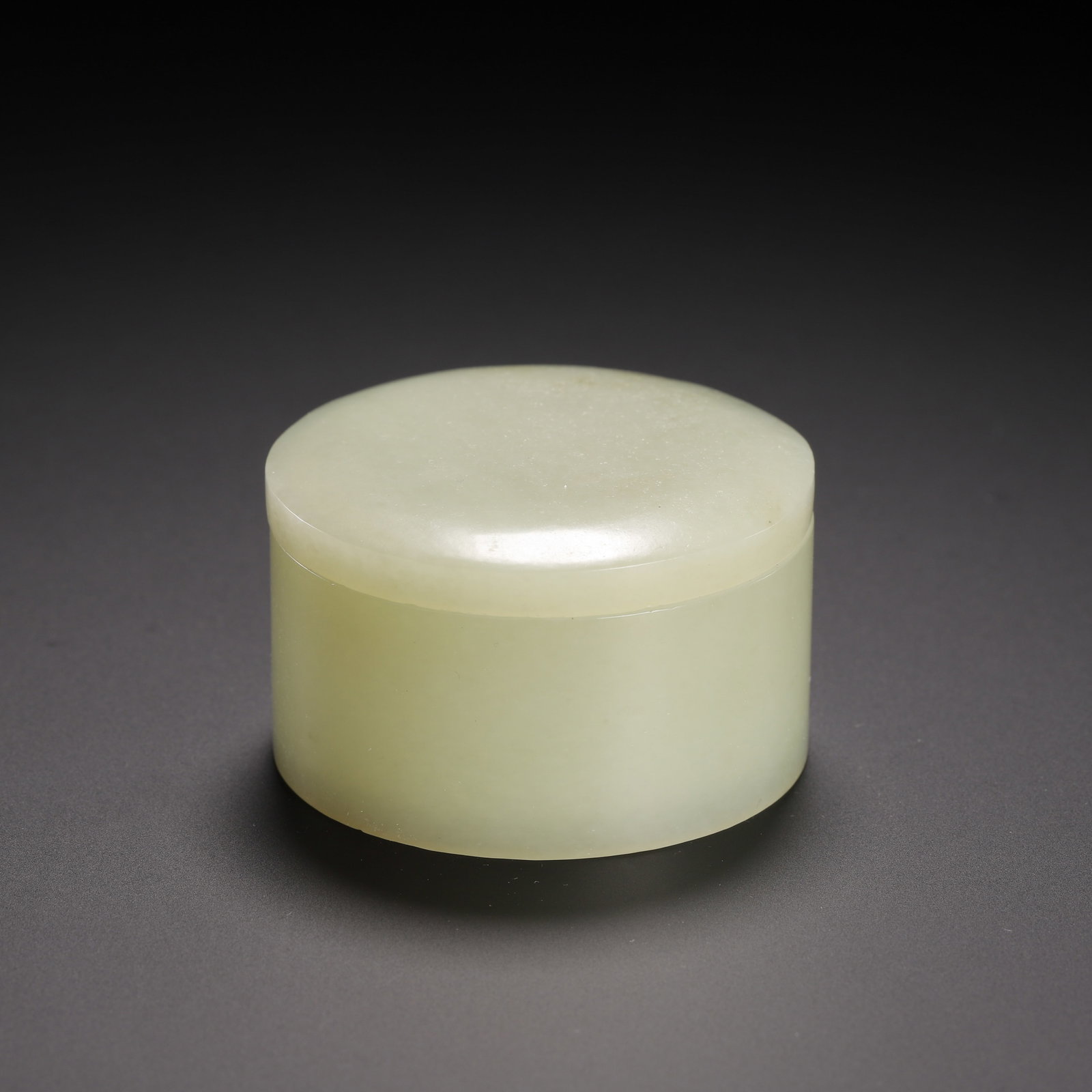 A Chinese Hetian Pale Celadon Jade Cylindrical Box (1 of 9)
