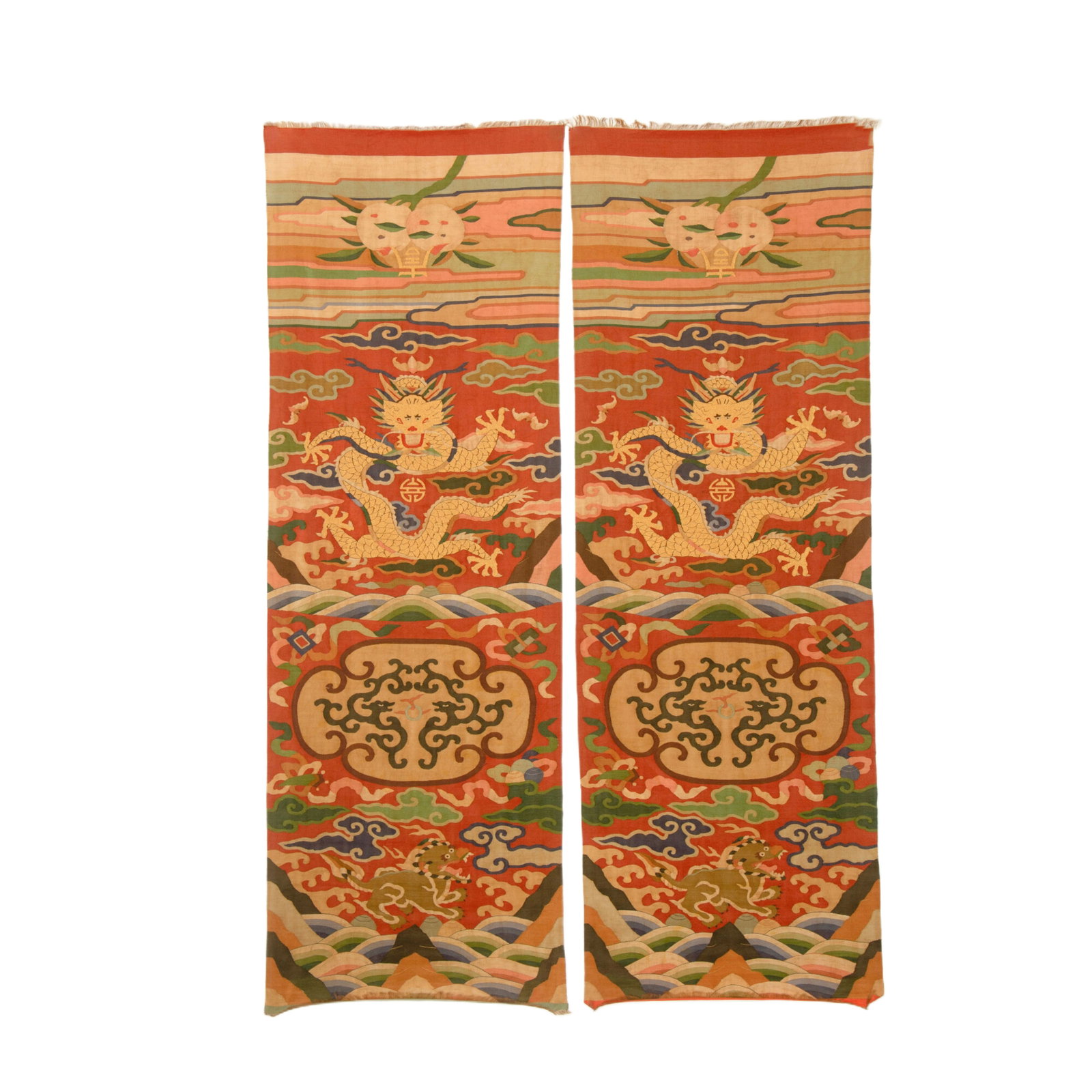 A Pair of Chinese Kesi Dragon Chair Covers (1 of 9)