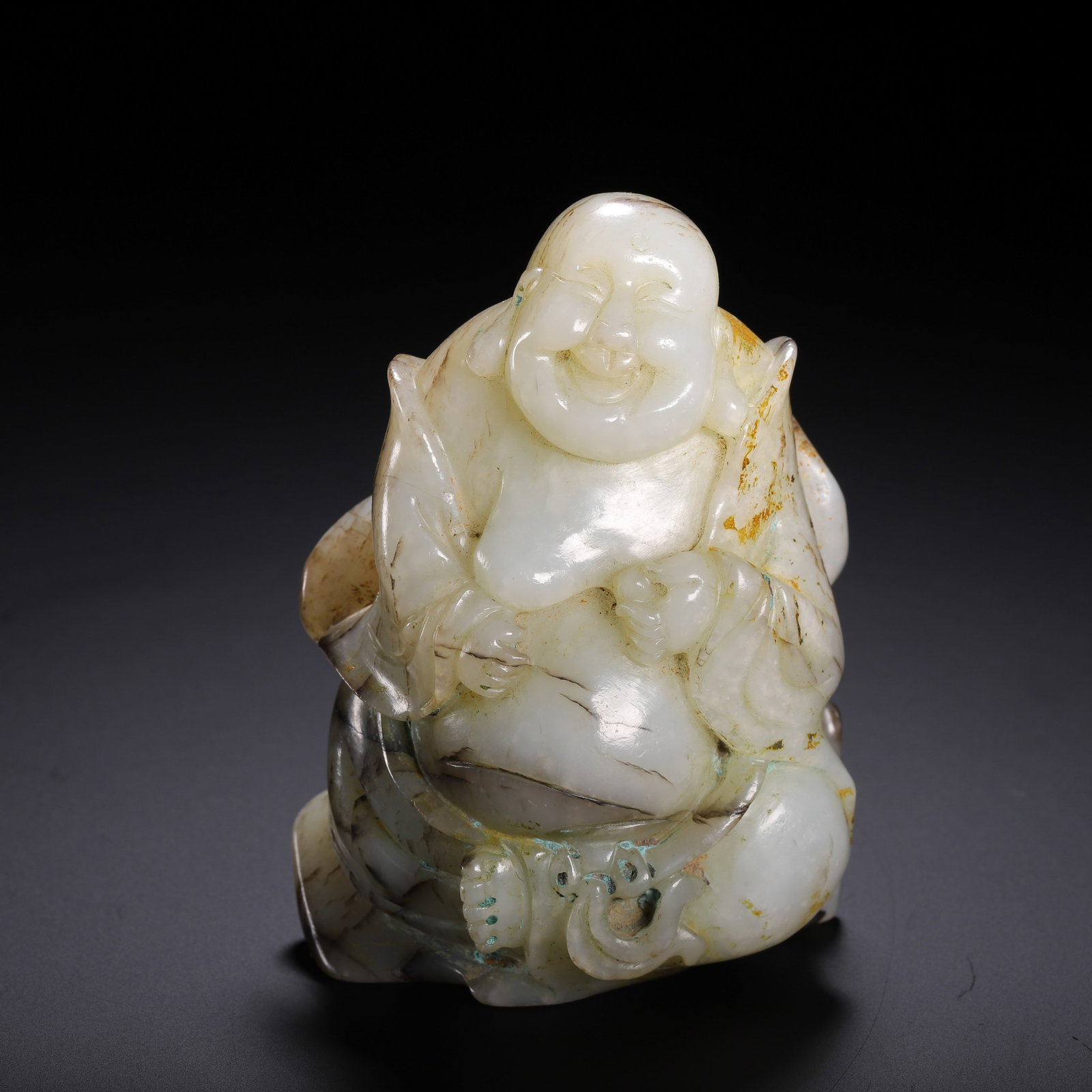 A Chinese Hetian Jade Carving of Budai Buddha (1 of 9)