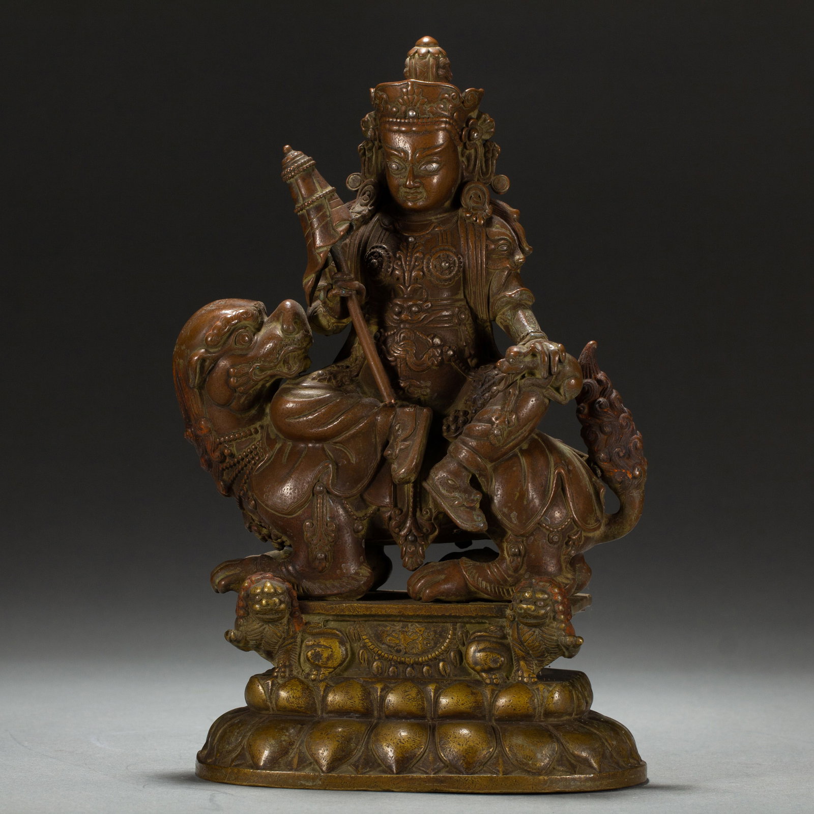 Chinese Alloy Copper Vaishravana Statue (1 of 11)