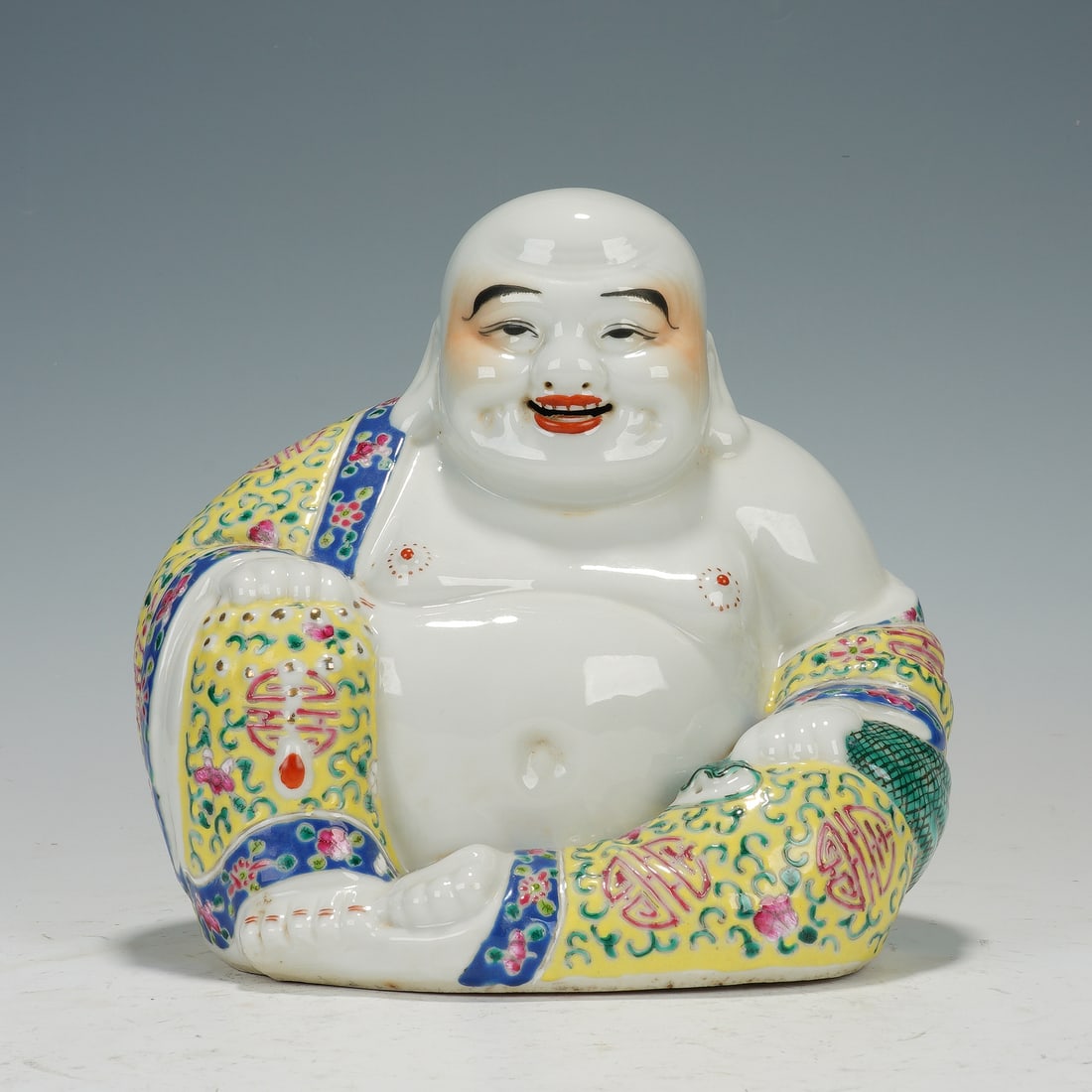 Chinese Famille Rose Porcelain Seated Budai Buddha (1 of 9)