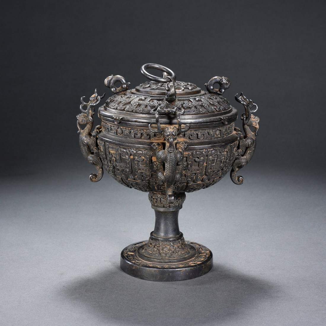 Chinese Pure Silver Dou Vessel (1 of 8)