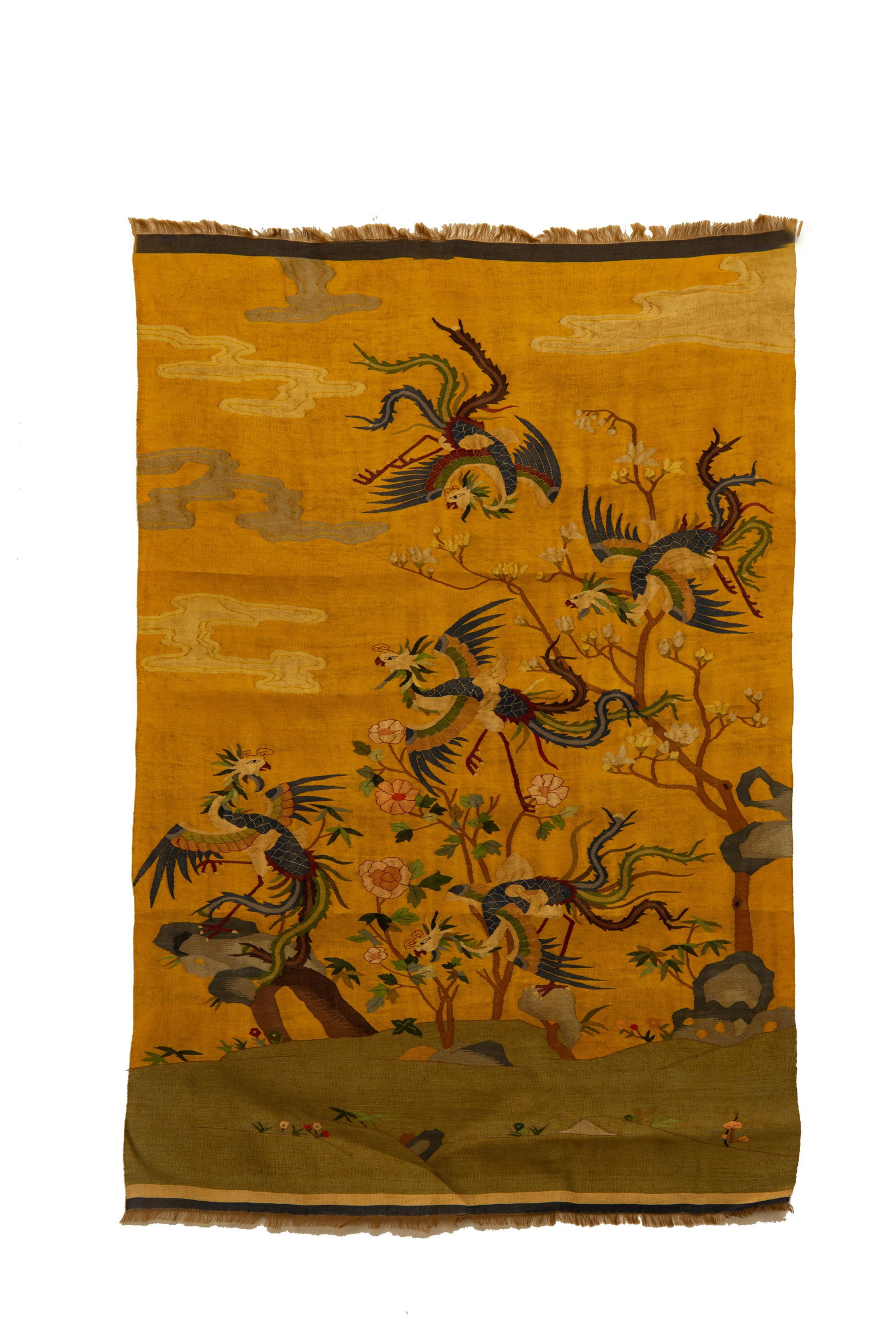 Chinese Kesi 'Five Phoenixes' Panel (1 of 9)