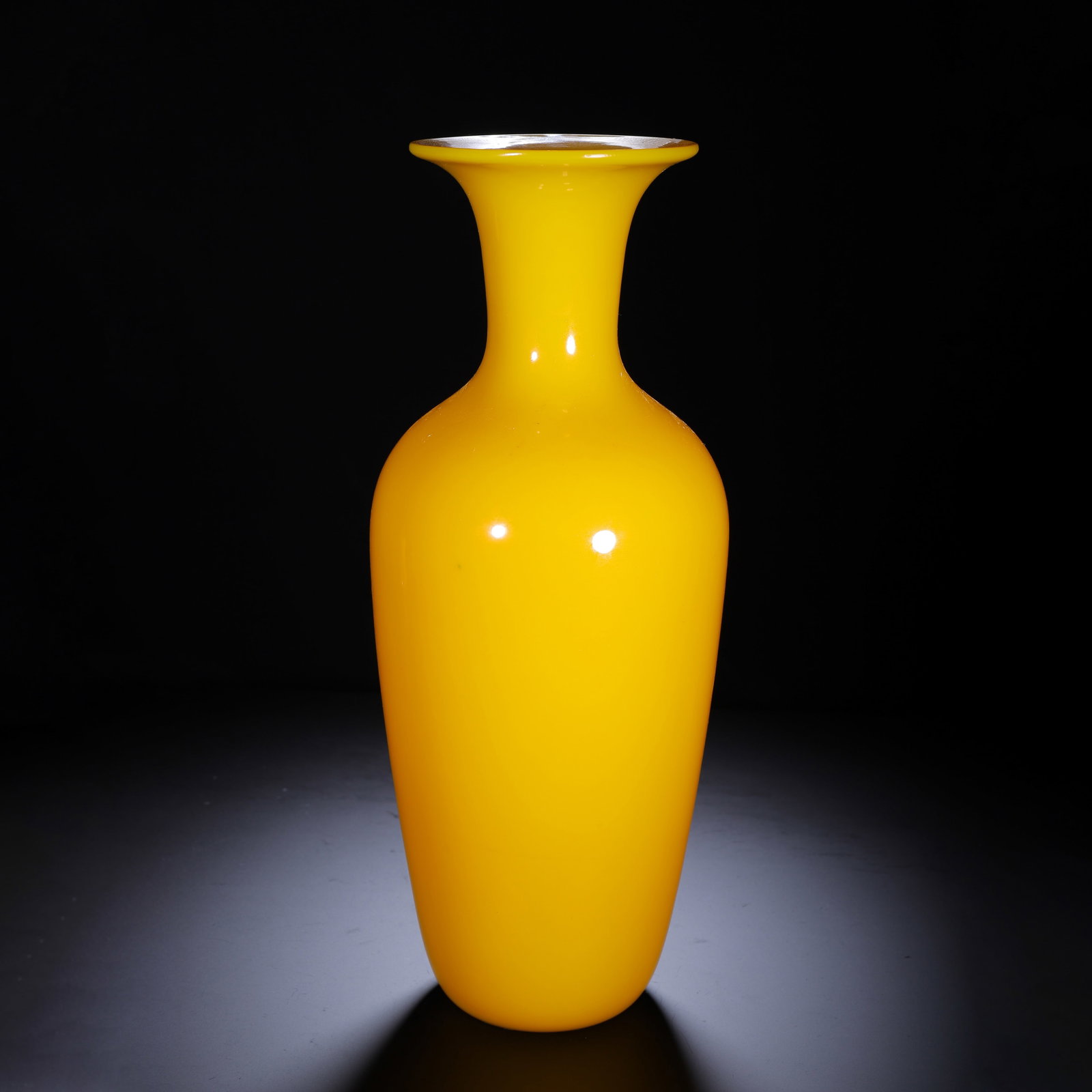 A Chinese Chicken Fat Yellow Glass Vase (1 of 9)