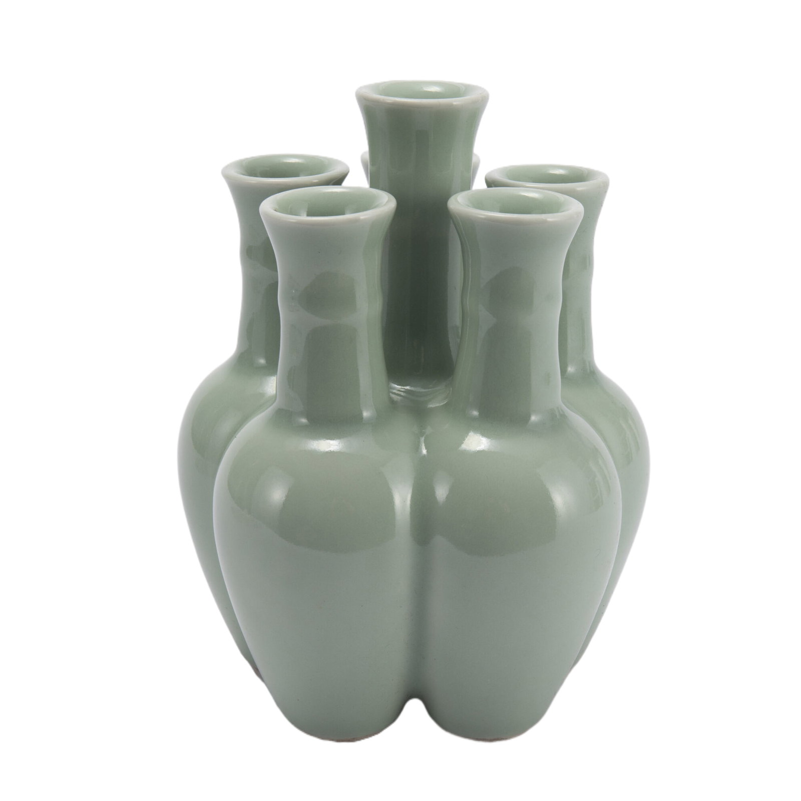 A CELADON GLAZE SIX SPROUTS VASE (1 of 9)