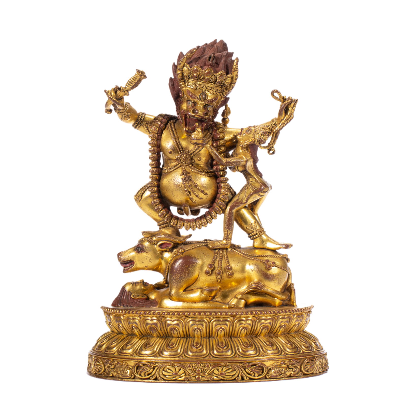 A CHINESE GILT BRONZE YAB-YUM BUDDHA (1 of 12)