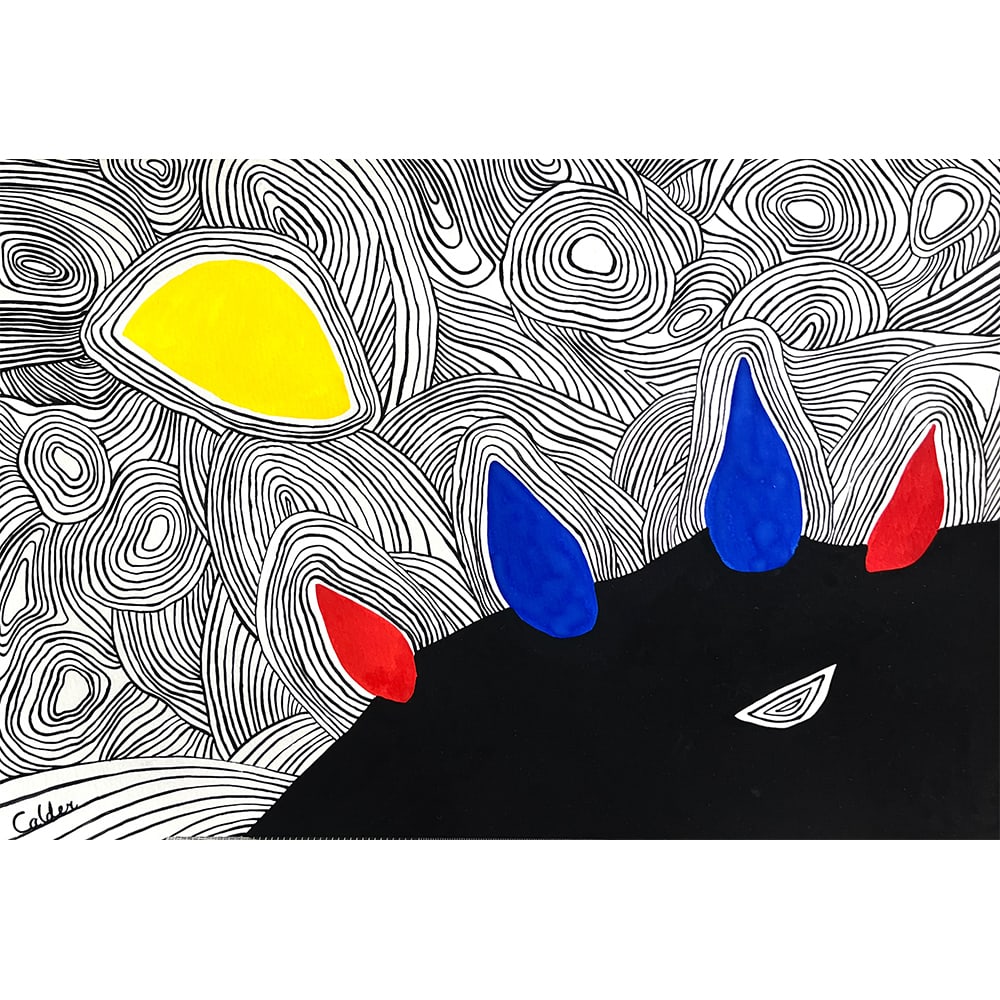 GLACIER WITH COLORED PETALS SIGNED ALEXANDER CALDER (1 of 4)