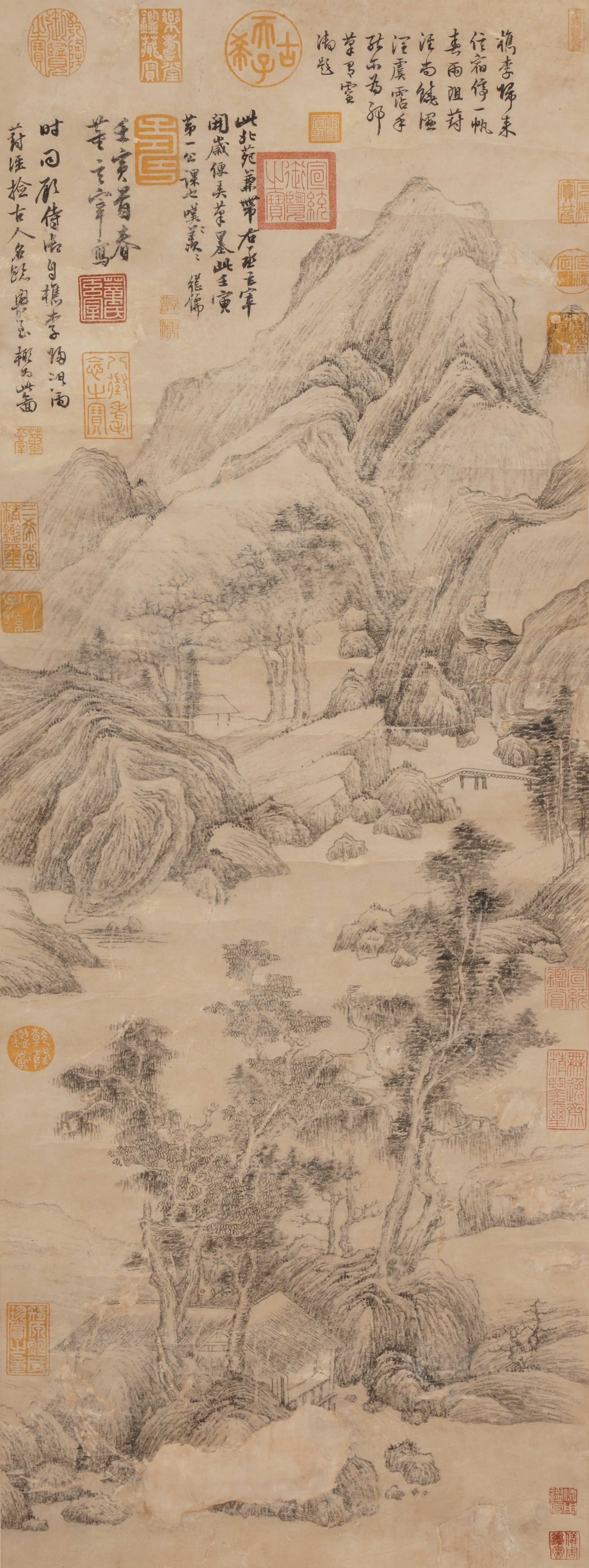 A CHINESE PAINTING OF RECLUSIVE RIVER LANDSCAPE, SIGNED DONG QICHANG (1 of 7)