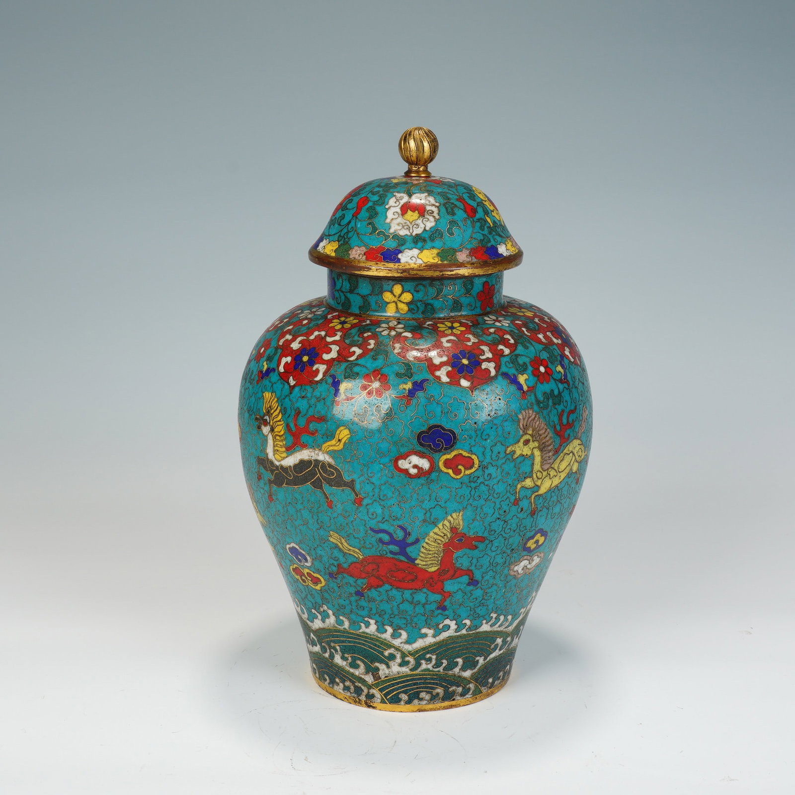 A CHINESE CLOISONNE GENERAL'S JAR (1 of 9)