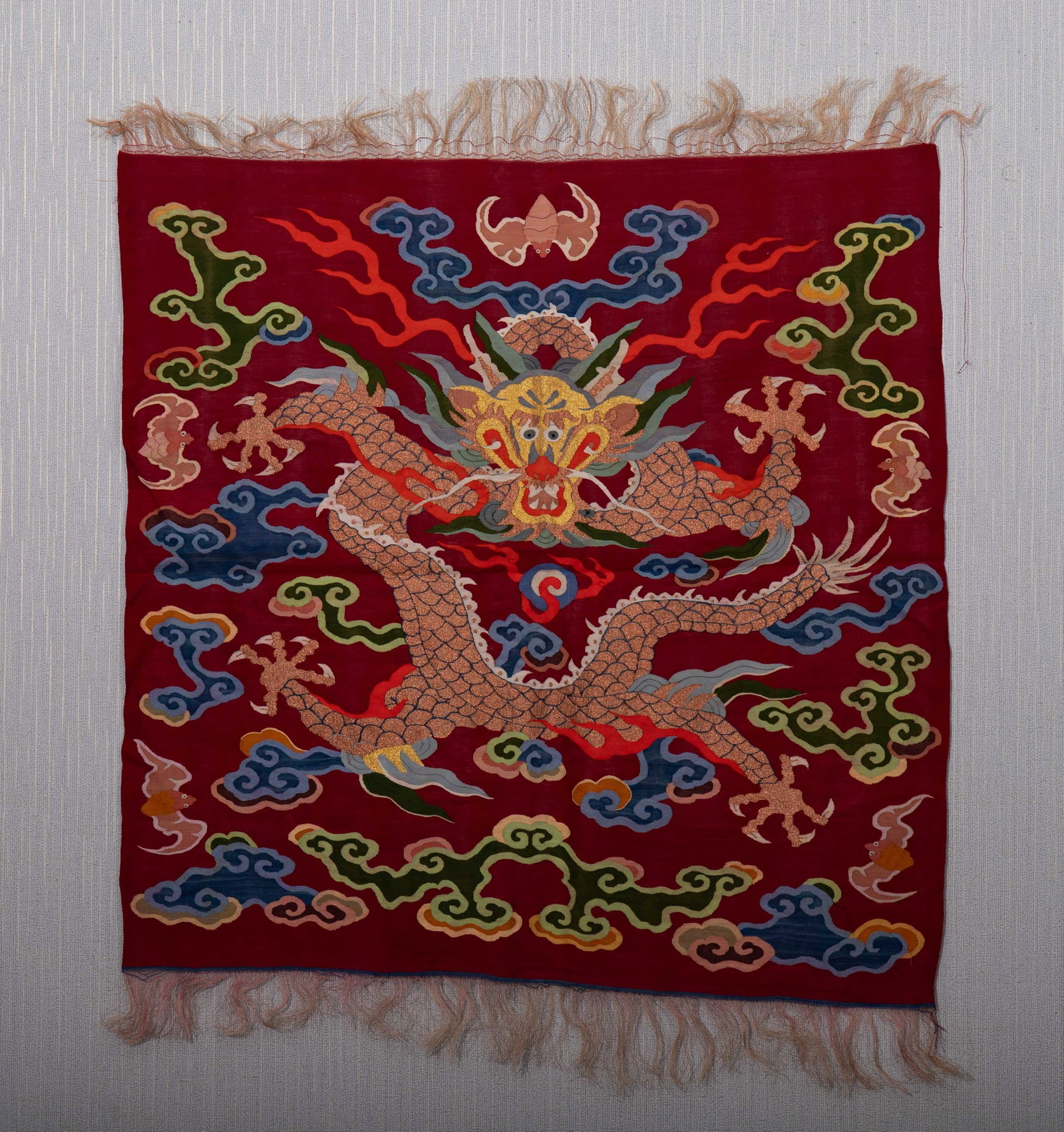 A CHINESE KESI DRAGON TEXTILE FRAGMENT (1 of 10)