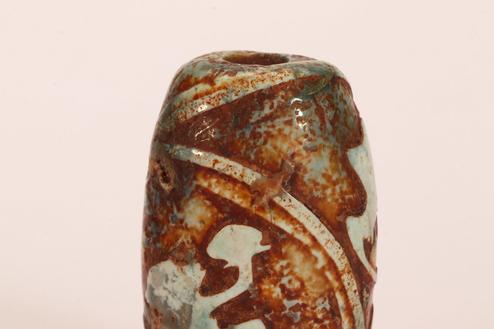 A CHINESE PATTERNED DZI BEAD - 2