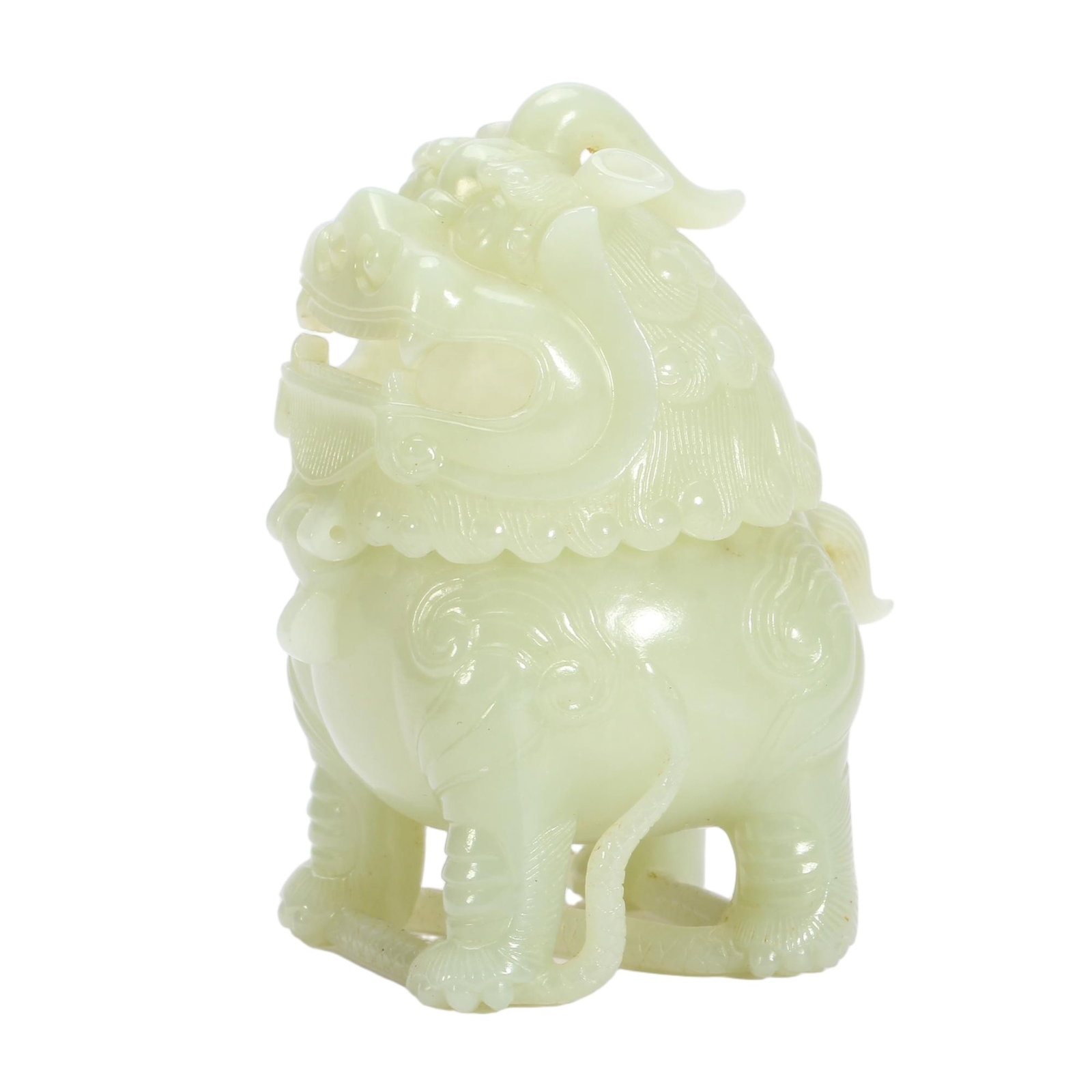 A CHINESE HETIAN JADE QILIN CENSER (1 of 11)