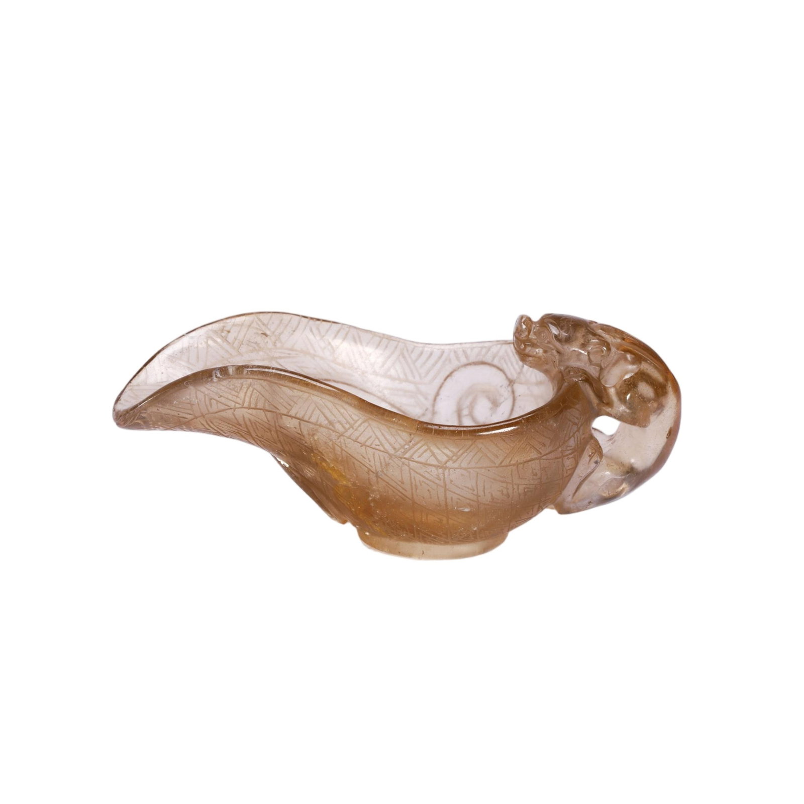 A CHINESE ROCK CRYSTAL DRAGON POURING VESSEL (1 of 9)